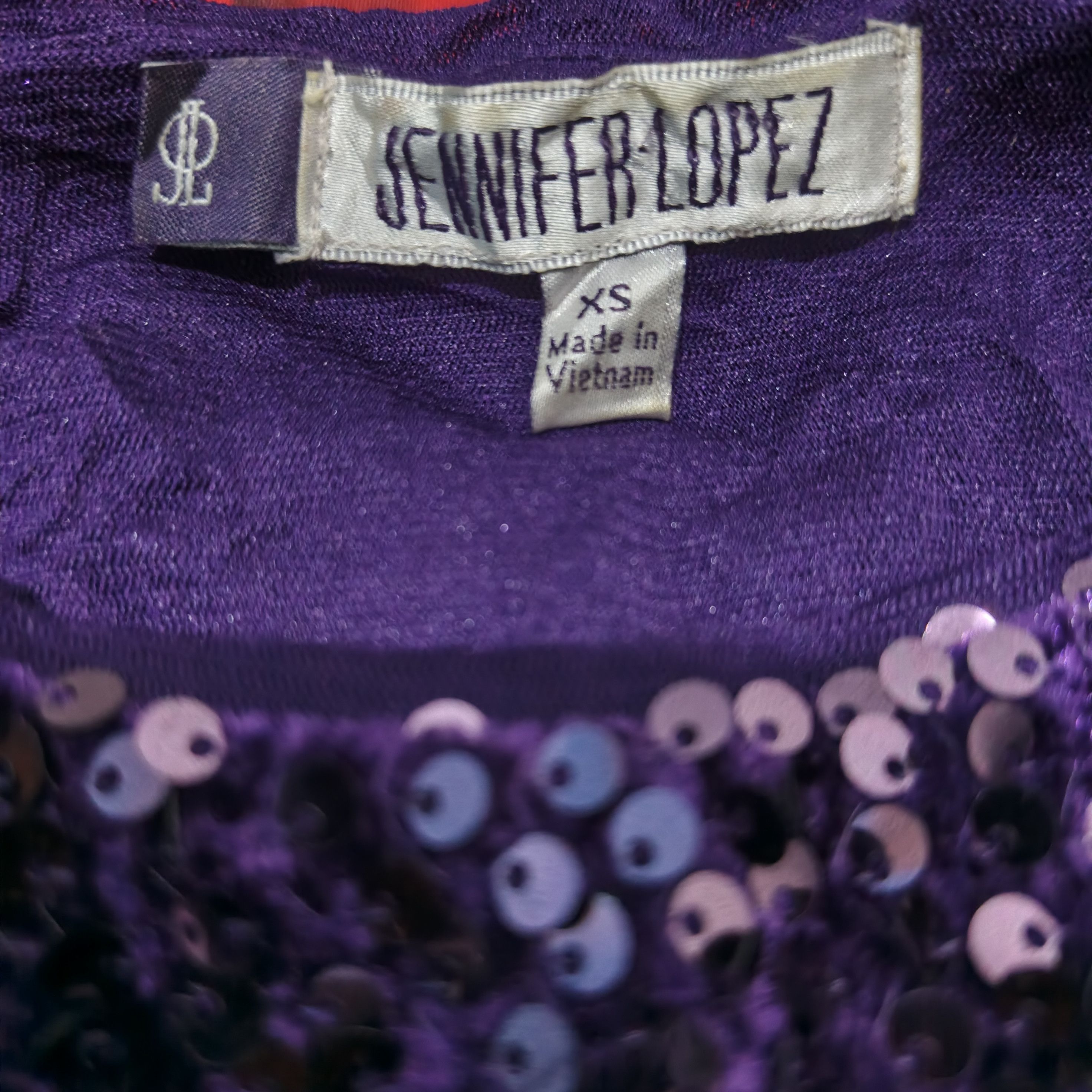 Jennifer Lopez Jennifer Lopez Purple Sequin Cap Sleeve Top Size XS / US 0-2 / IT 36-38 - 11 Thumbnail