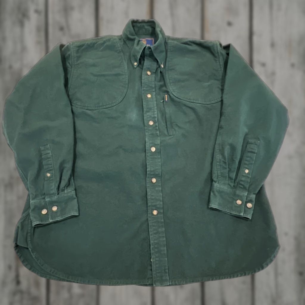 Vintage Beretta Men’s Large Flannel Hunting Shirt Long Sleeve Button-Up Forest Green Pockets Outdoor Fall Winter Size US L / EU 52-54 / 3 - 1 Thumbnail