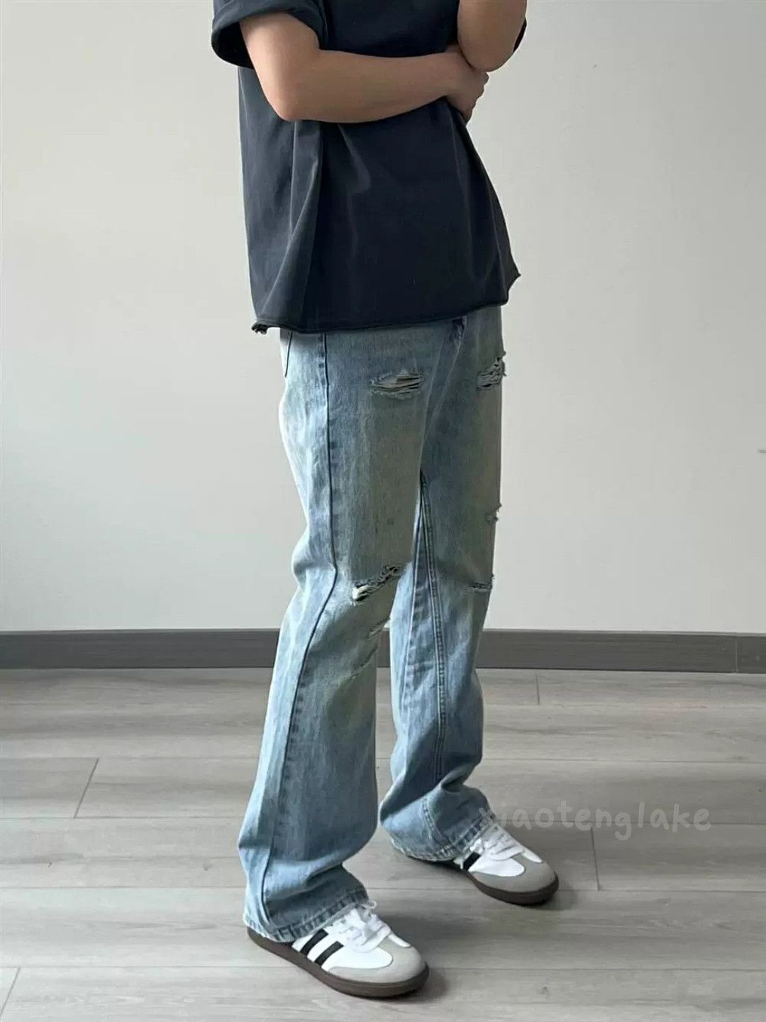 Designer × Japanese Brand × Vintage ripped faded paint flared damaged pants Size US 30 / EU 46 - 5 Thumbnail