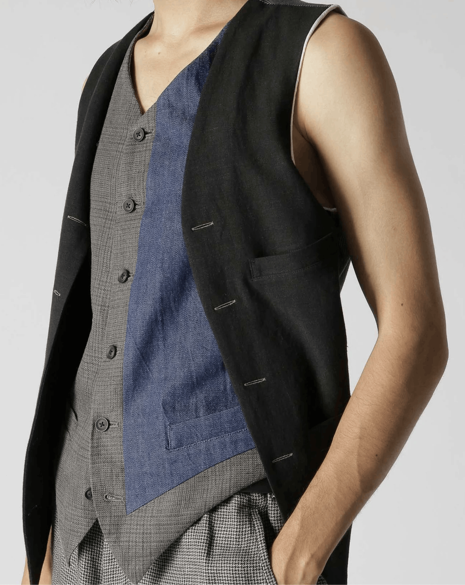 Yohji Yamamoto Yohji Yamamoto Pour Homme - Double Layered Switching Vest Size US L / EU 52-54 / 3 - 10 Thumbnail