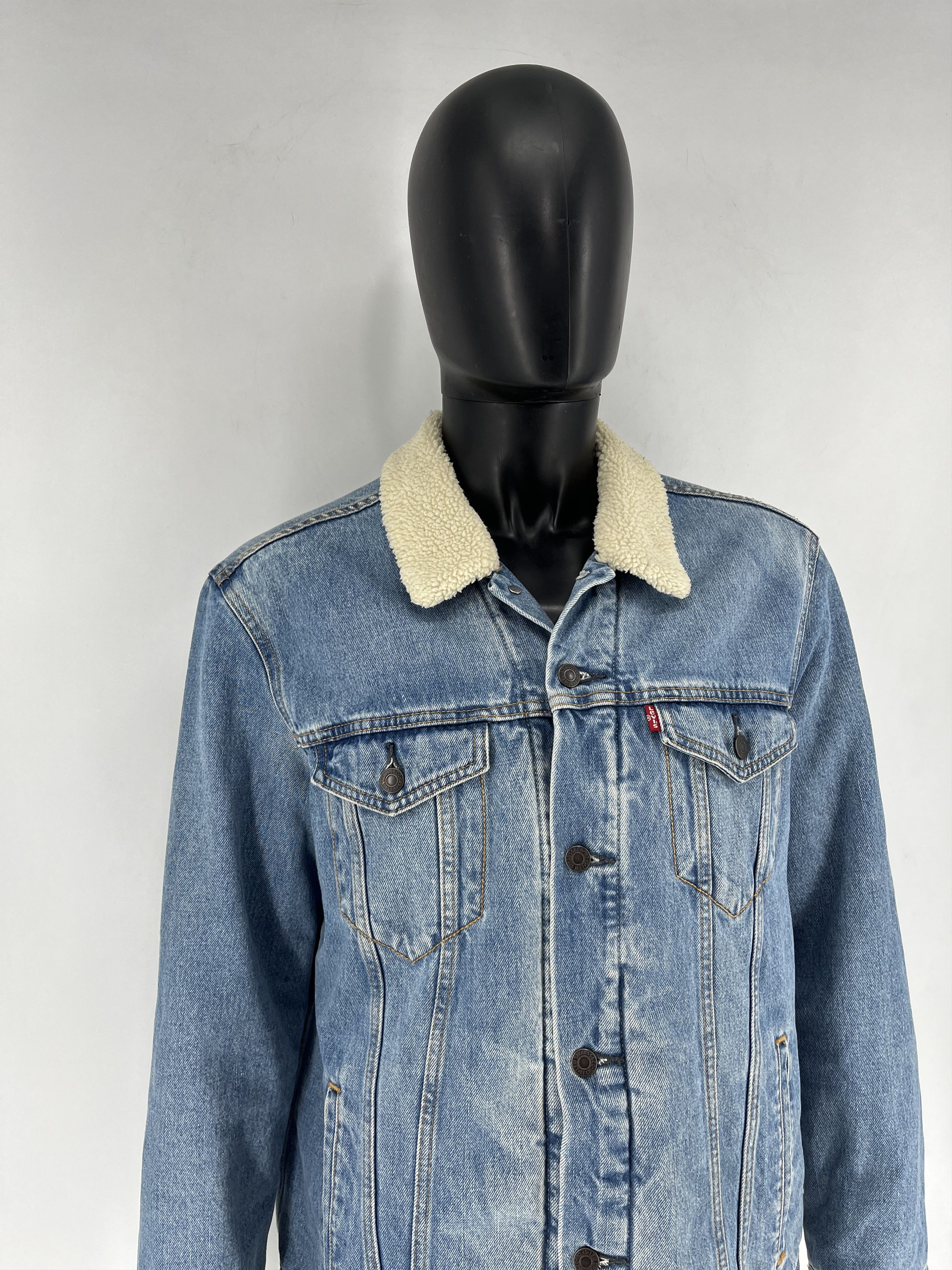Levi's × Levi's Vintage Clothing Vintage Levis Sherpa Jacket Denim Trucker Jacket Size XL Size US XL / EU 56 / 4 - 4 Thumbnail