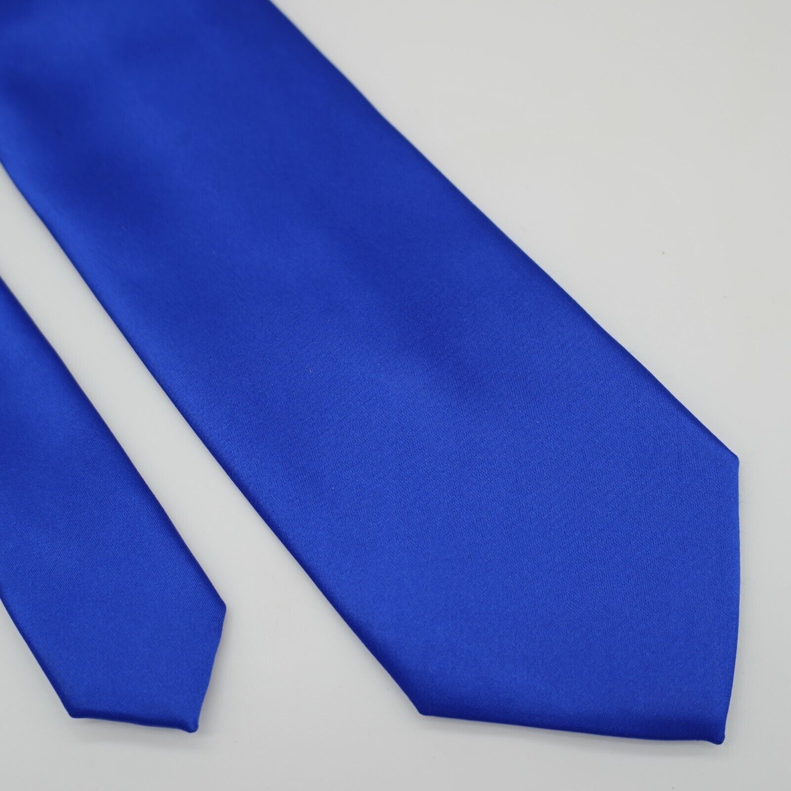 Designer Puccini Solid Shiny Blue Microfiber Tie Size ONE SIZE - 1 Thumbnail