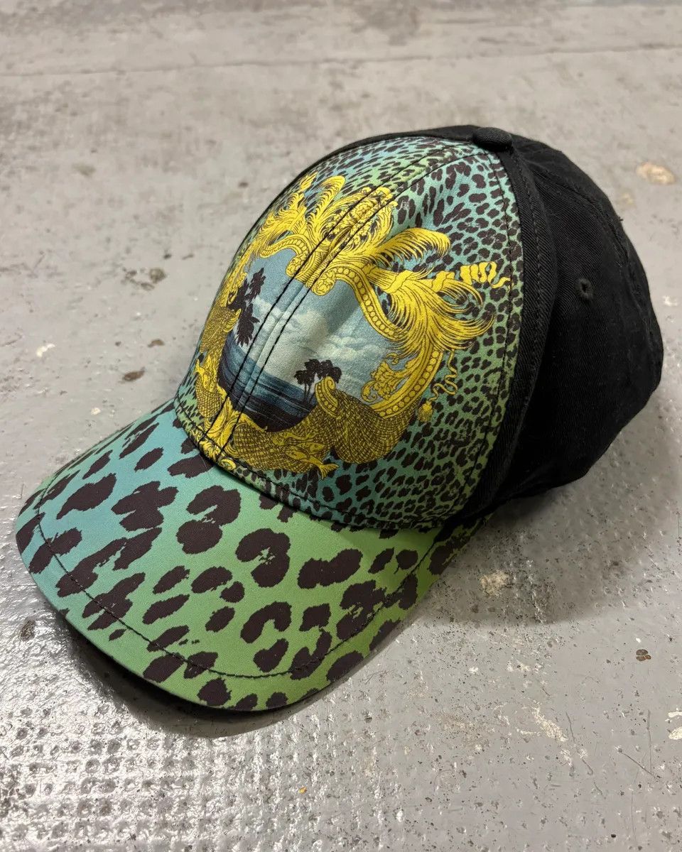 Versace Versace H&M Turquoise Leopard Print Baseball Cap Size ONE SIZE - 2 Thumbnail