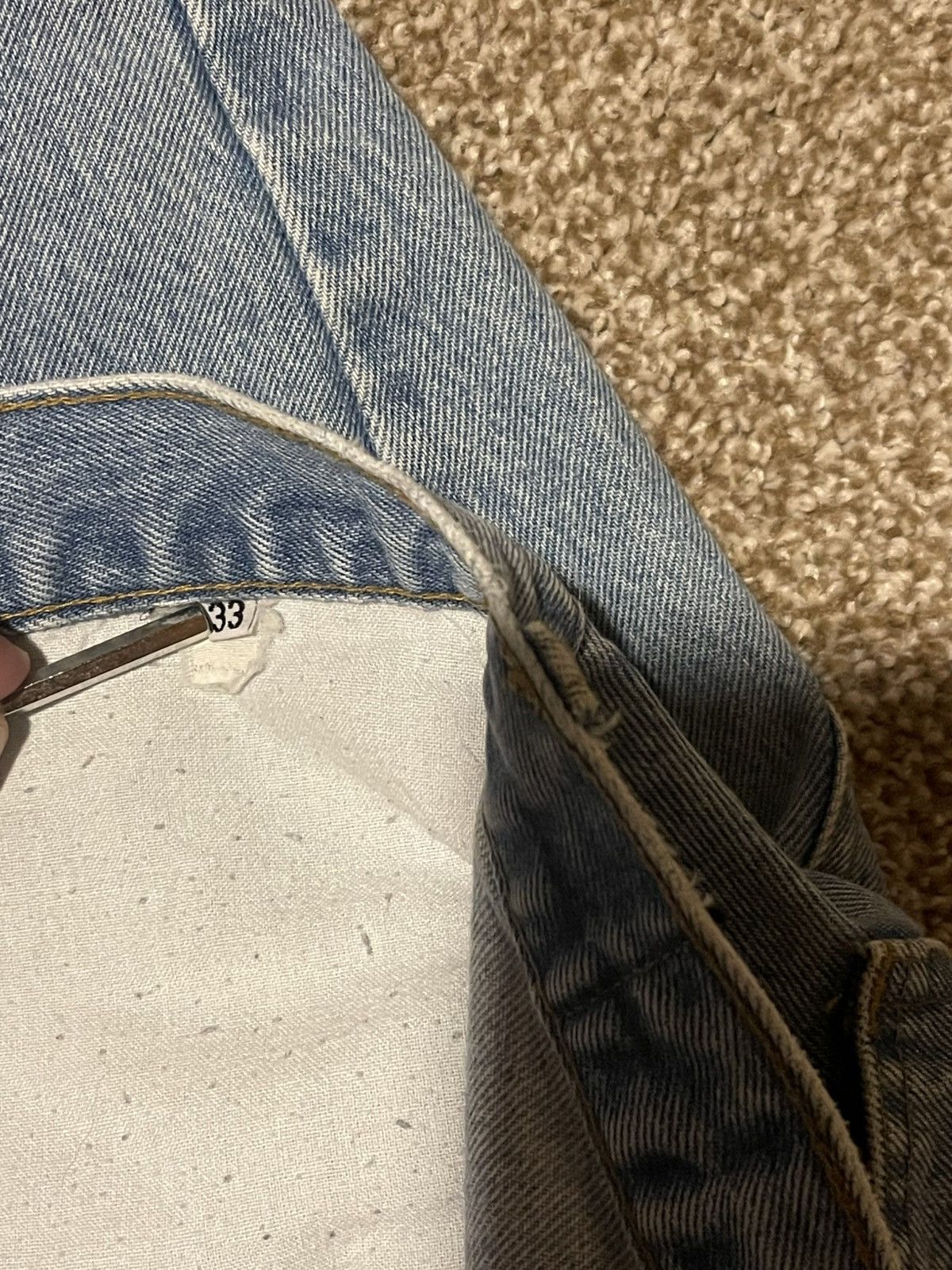 Vintage Light Blue Flared Vintage Jeans Size US 33 - 3 Thumbnail