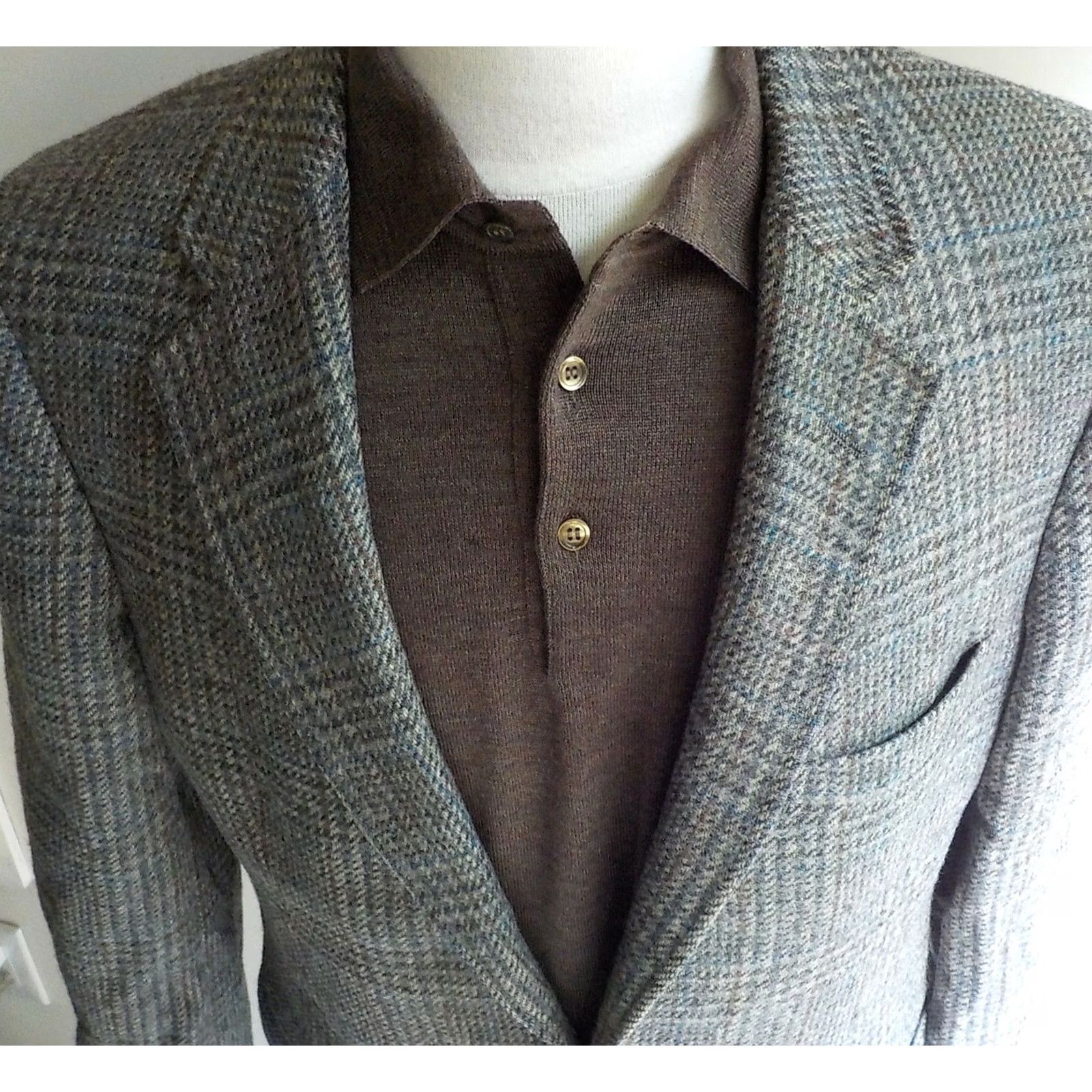 Brooks Brothers Brooks Brothers 2 Button Blazer 41L Wool Tweed Gray Black Maroon Blue Wool Blazer Mens Size 42R - 2 Thumbnail