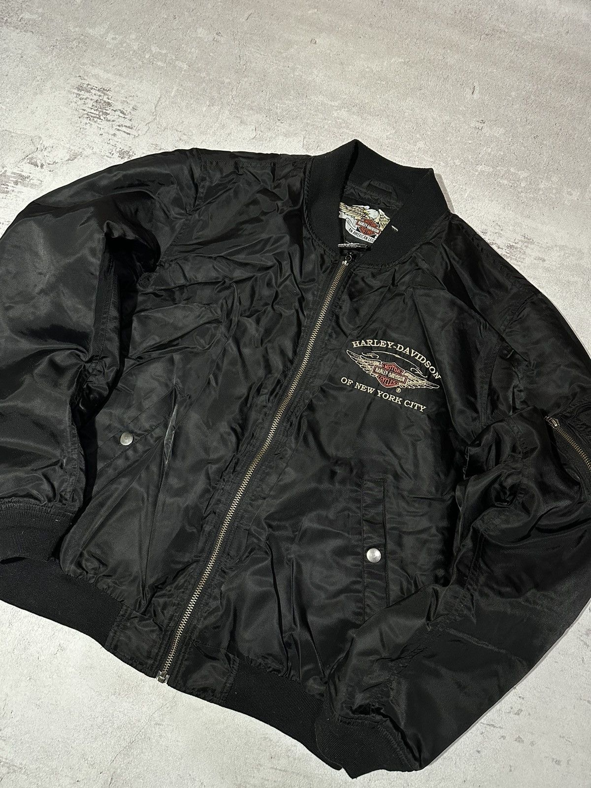 Harley Davidson × Vintage Harley Davidson vintage big logo oversized bomber jacket Size US XL / EU 56 / 4 - 4 Thumbnail