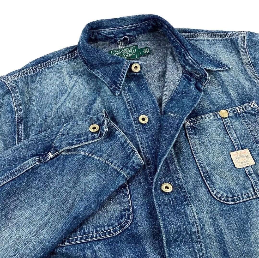 Designer × Polo Ralph Lauren Polo Country Ralph Lauren Denim Jeans Shirt Jacket SZ Large Size US L / EU 52-54 / 3 - 6 Thumbnail
