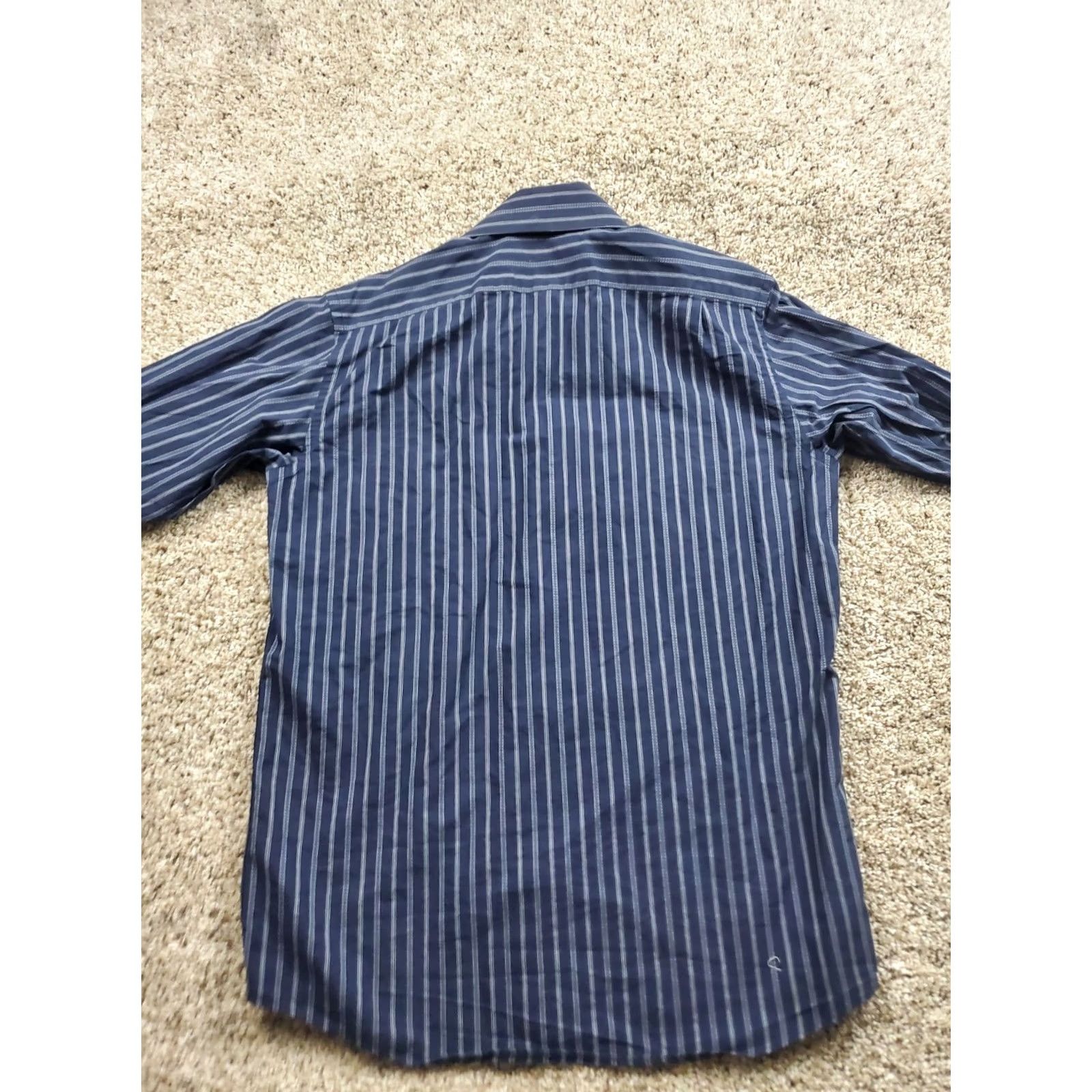 Banana Republic VINTAGE Banana Republic Shirt Mens Medium Blue Striped Button Up French Cuff Size US S / EU 44-46 / 1 - 5 Thumbnail