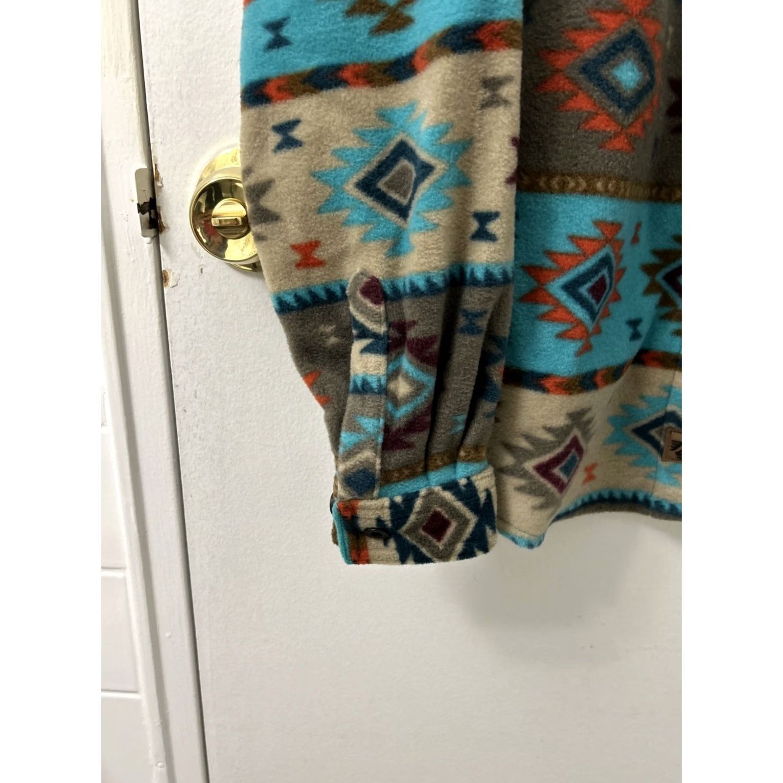 Vintage Legendary Whitetails Fleece Shirt Womens XS Blue Aztec Button Down Long Sleeve Size XS / US 0-2 / IT 36-38 - 6 Thumbnail