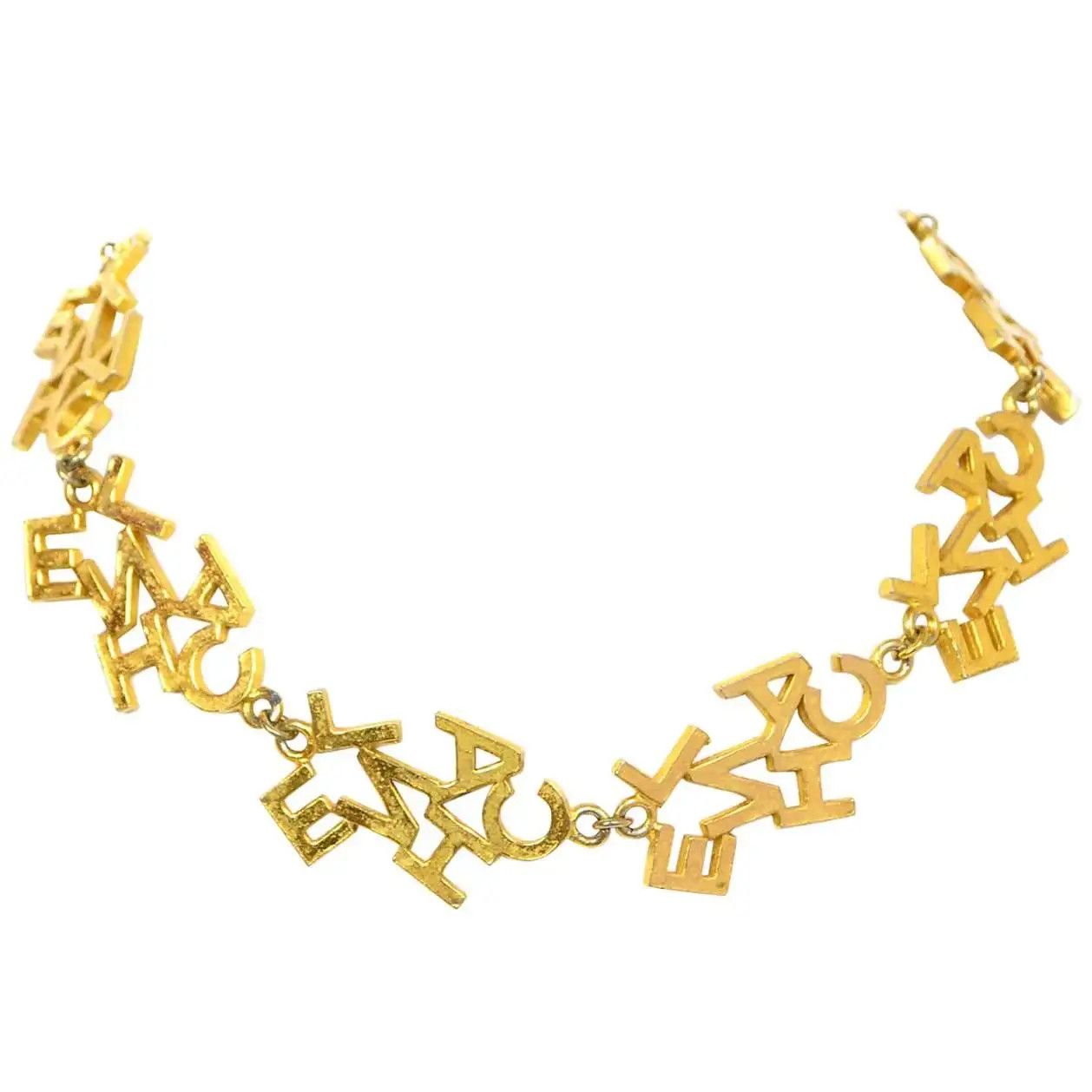 Chanel Chanel Vintage Gold 'CHANEL' Charm Letters Choker Necklace Size ONE SIZE - 4 Thumbnail