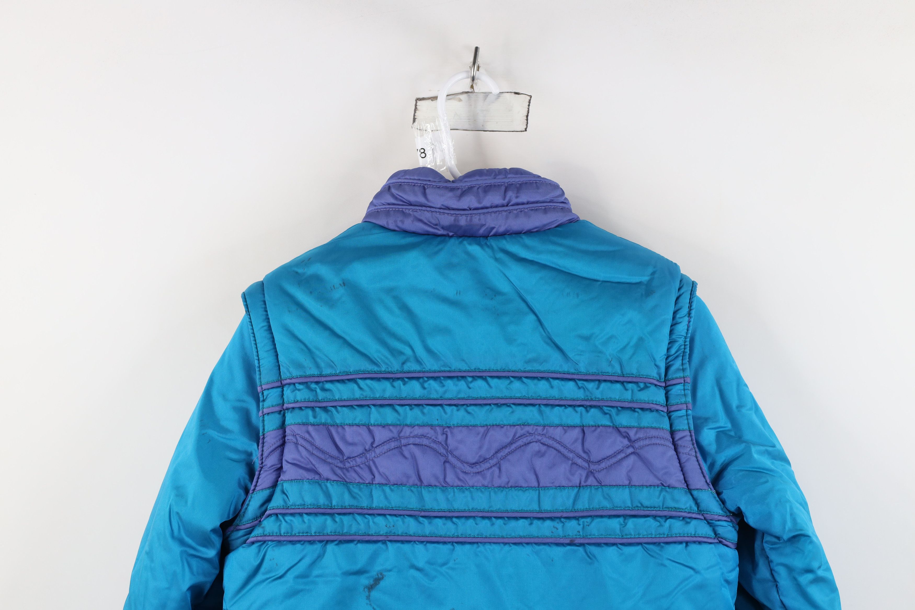 Speedo Vintage 70s Speedo Convertible Puffer Vest Jacket Striped Size S / US 4 / IT 40 - 14 Thumbnail