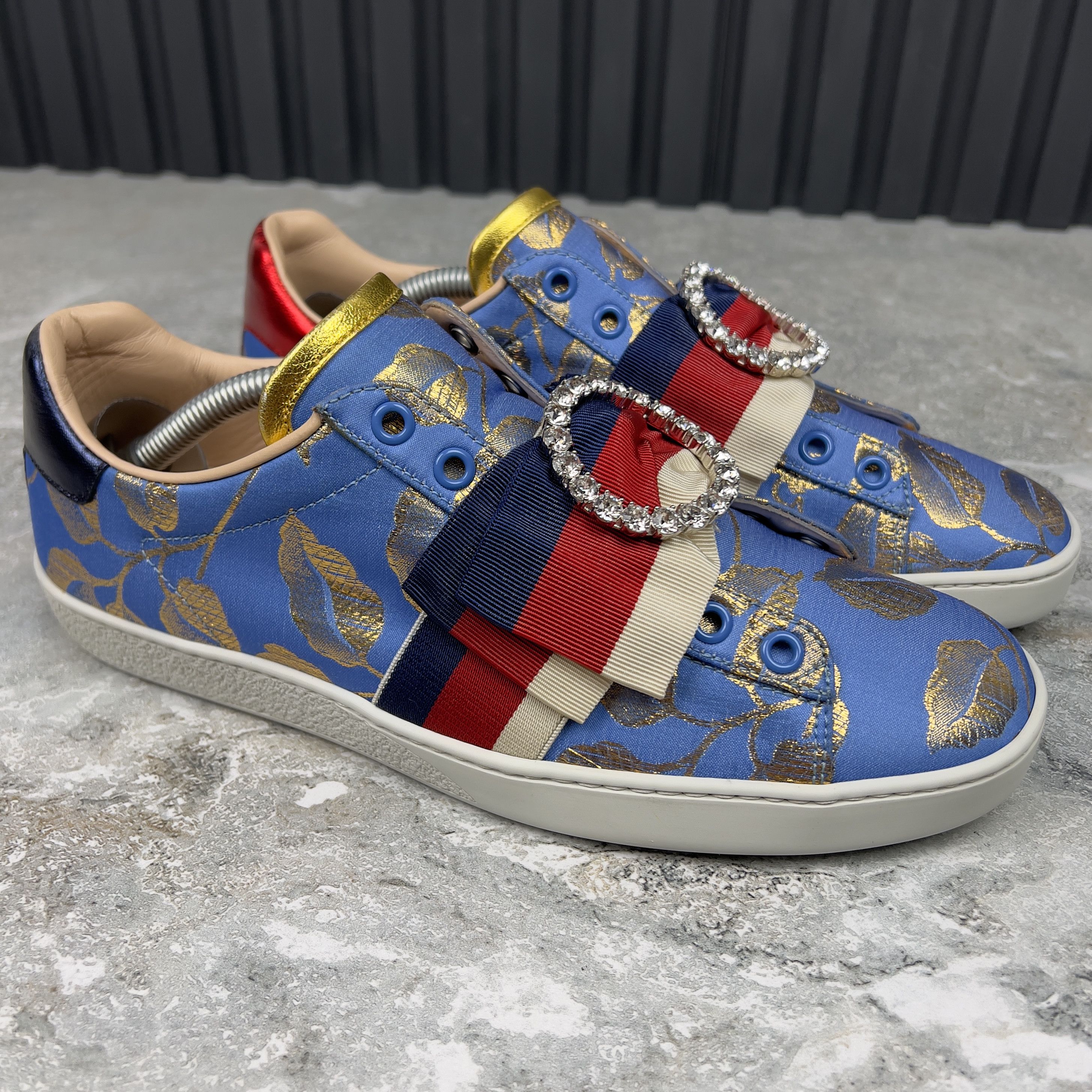 Gucci GUCCI Ace Sneakers Crystal Sylvie Lace Size US 7.5 / IT 37.5 - 4 Thumbnail