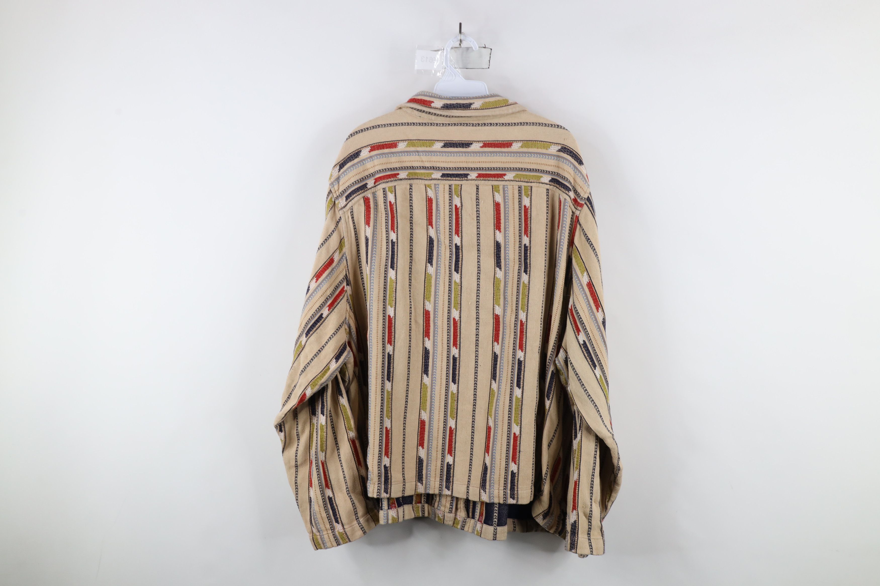 Vintage Vintage 90s Streetwear Striped Knit Button Shirt Jacket Jac Size 4XL / US 24-26 - 9 Thumbnail