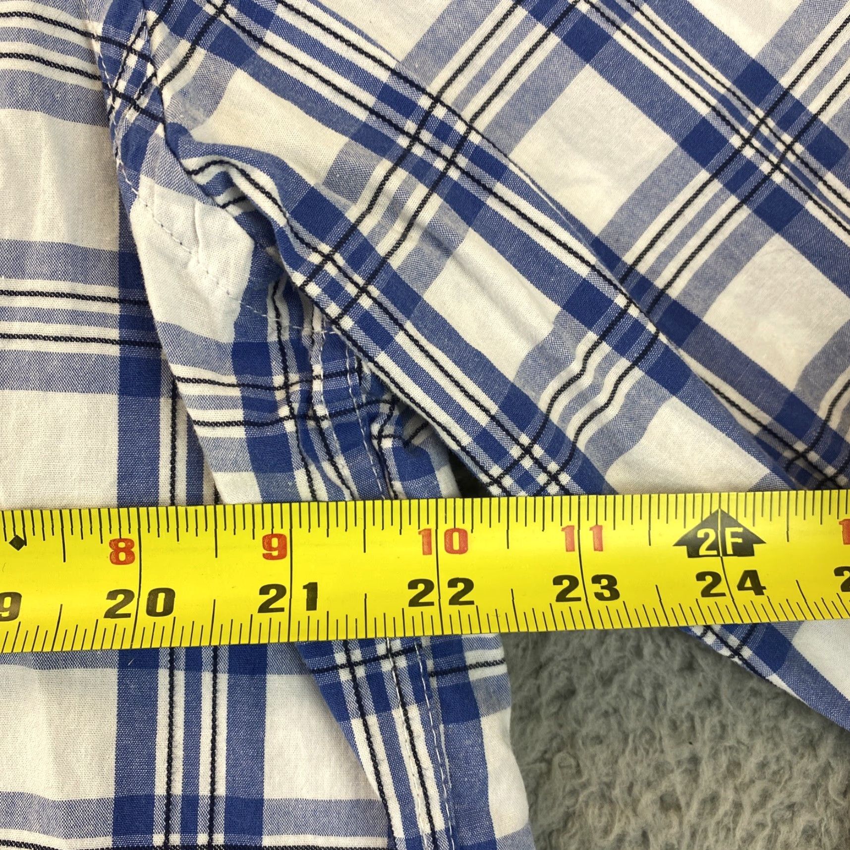 Club Room Club Room Shirt Mens XL Blue Slim-Fit Plaid Long Sleeve All Seasons 74-18 Size US XL / EU 56 / 4 - 6 Thumbnail