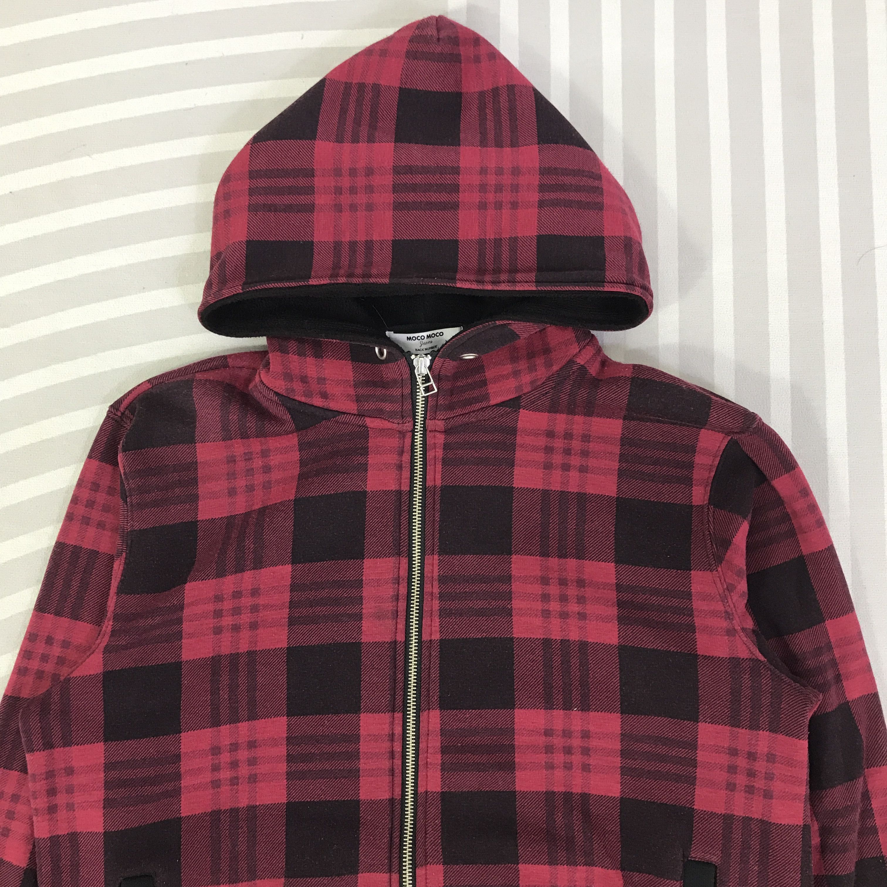 Japanese Brand Vintage Moco Moco Jeans Tartan Hoodies K115B13 Size US M / EU 48-50 / 2 - 2 Thumbnail