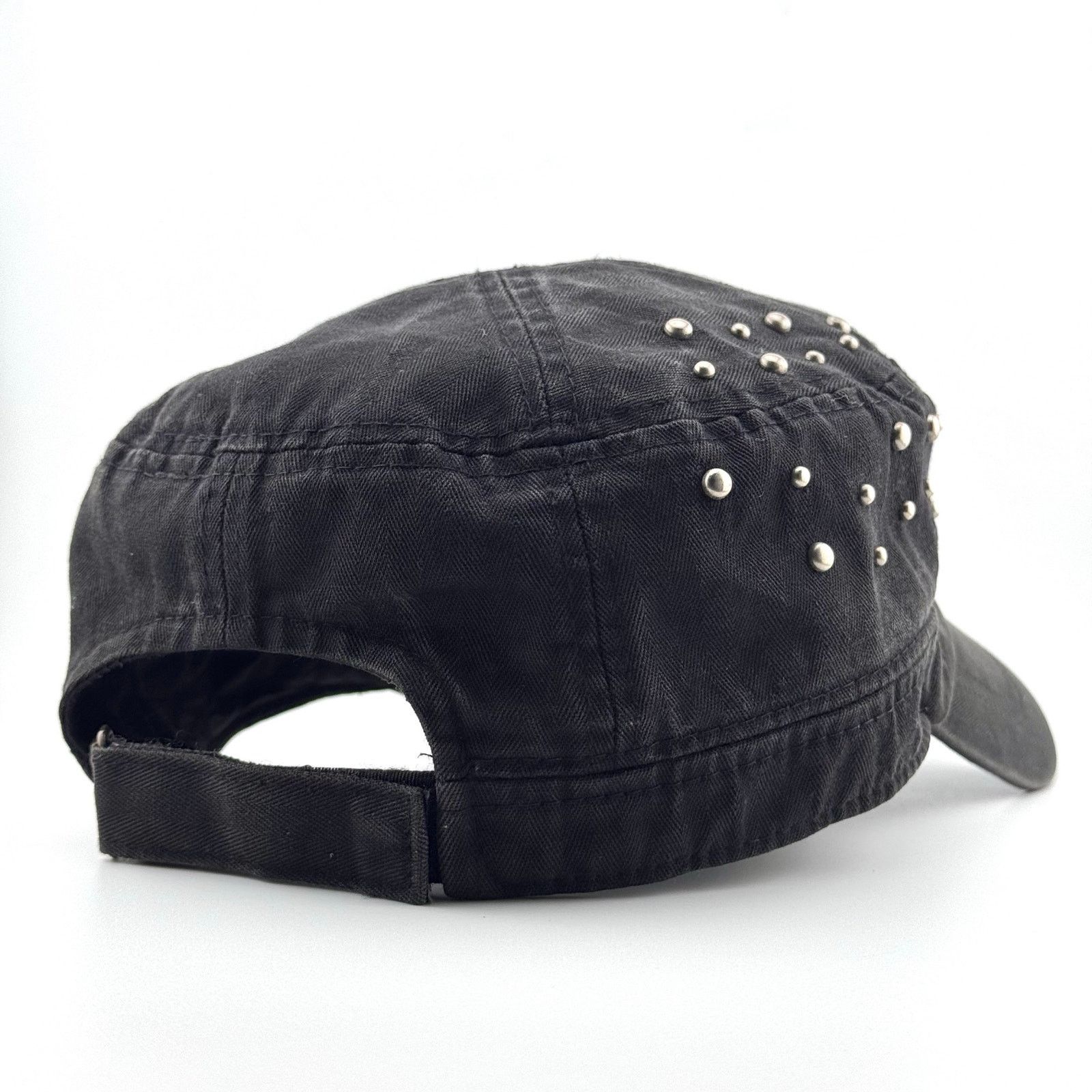 Japanese Brand Y2K Grunge Punk Patrol Cap Studded Faded Washed Military Hat Size ONE SIZE - 5 Thumbnail