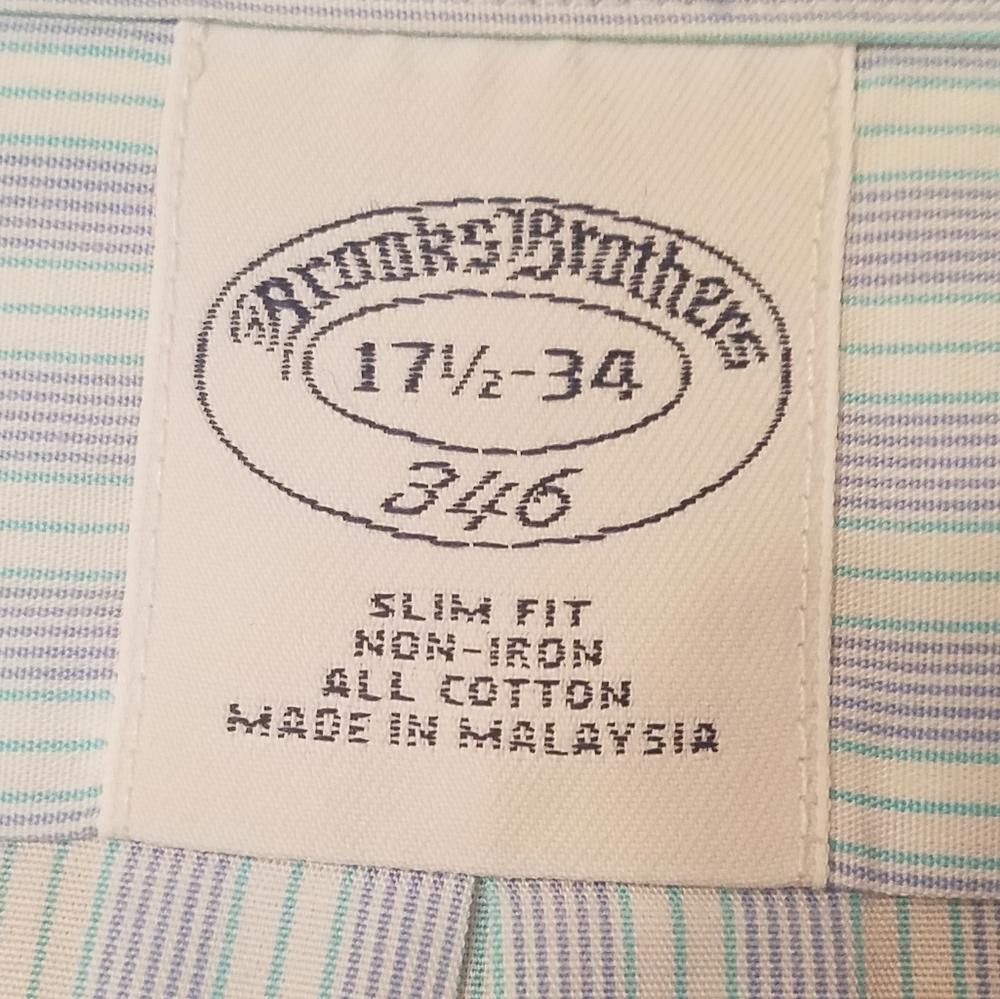 Brooks Brothers Brooks Brothers 346 Slim Fit Shirt Size 17 1/2 34 Size 38R - 3 Thumbnail