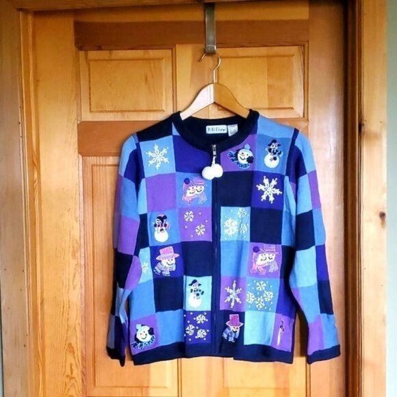 Designer B.P. Design Sz L Blue Embellished & Embroidered Holiday Full Size L / US 10 / IT 46 - 1 Thumbnail