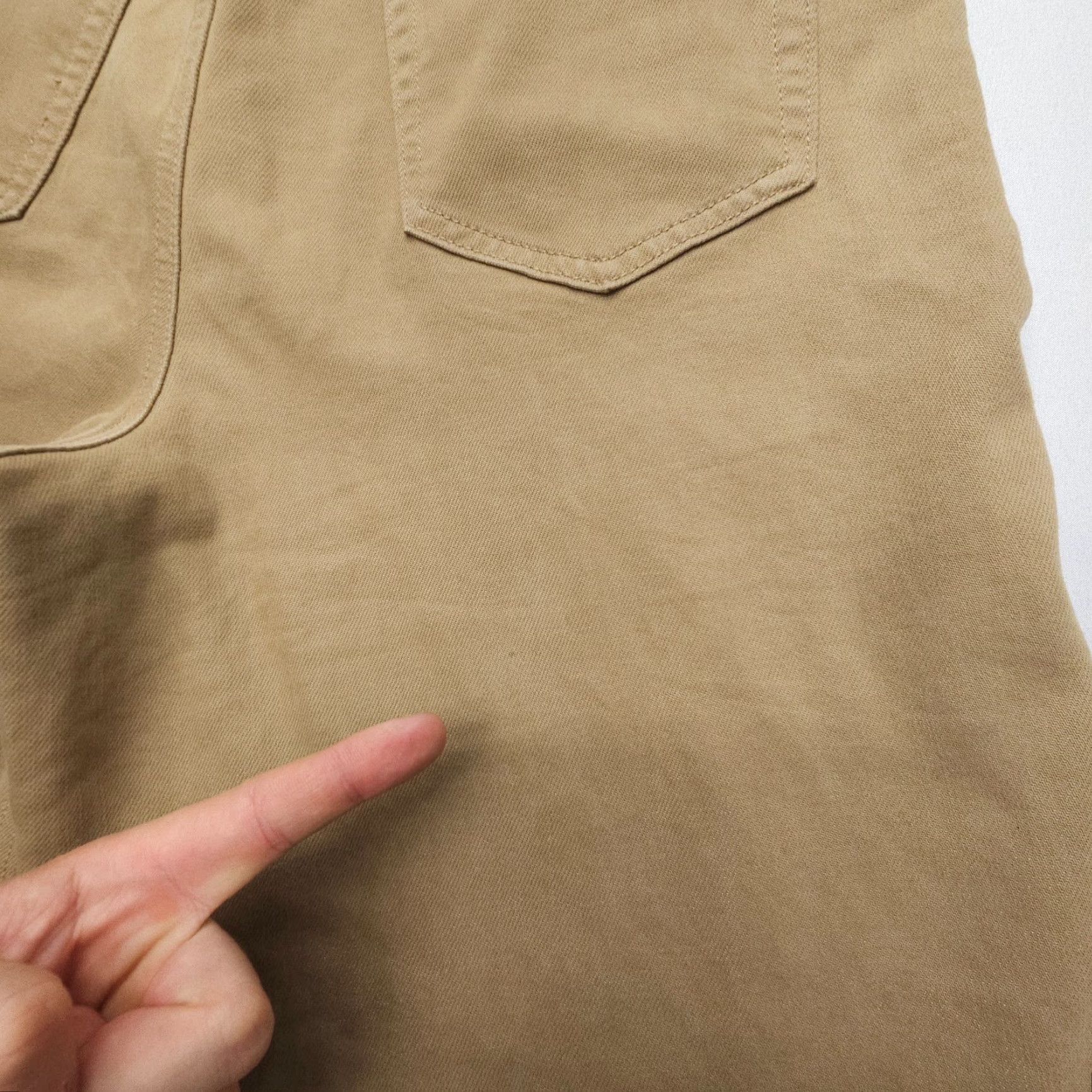 Vintage Hidden Wide Leg Crop Pants, Women's 31, Beige, Button Fly, Stretch Cotton, Casual, Relaxed Fit, USA Size 24" / US 00 / IT 34 - 3 Thumbnail