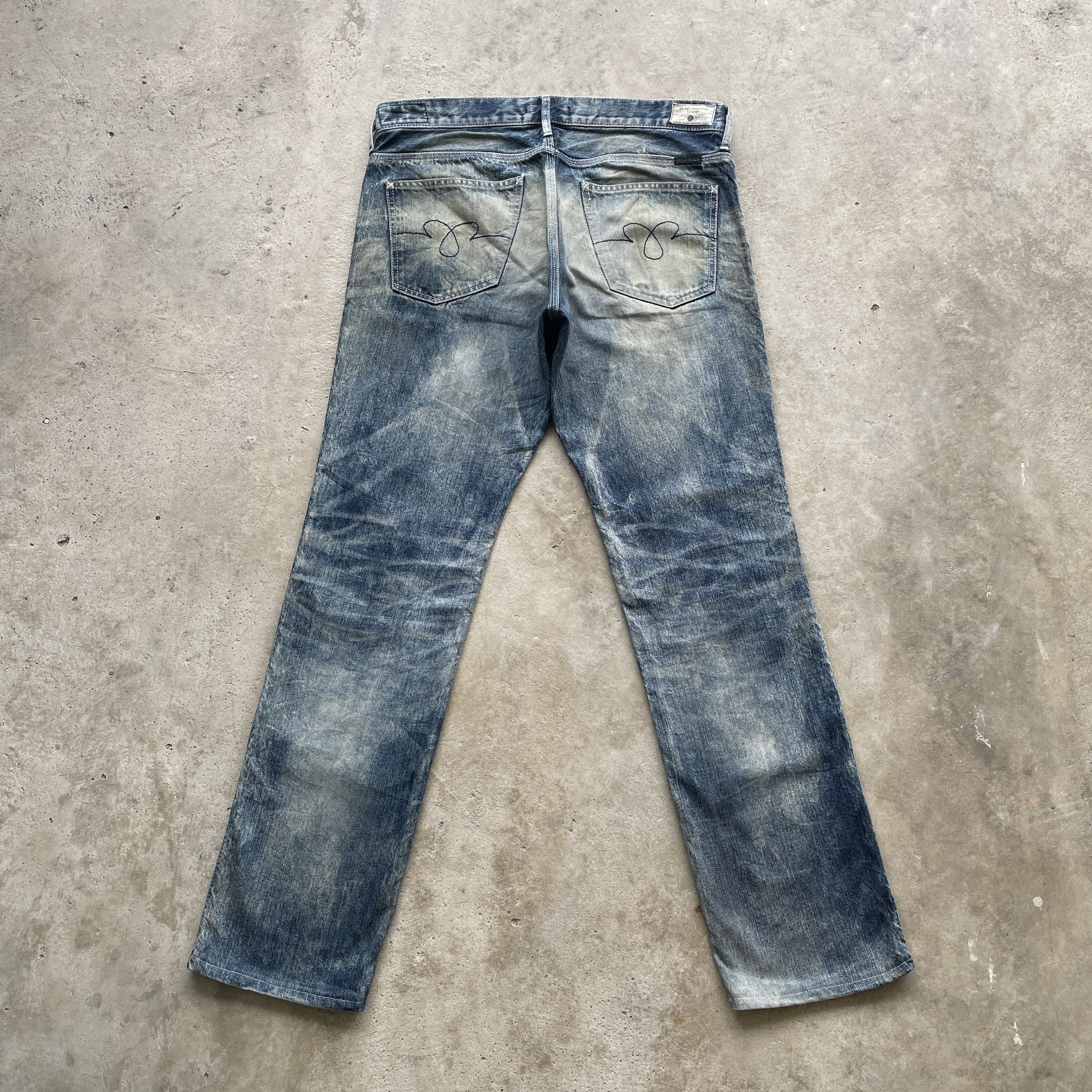 Japanese Brand W35 VINTAGE BLUEWAY RUSTY DISTRESSED JEANS FADED JAPAN PANTS Size US 35 - 15 Thumbnail