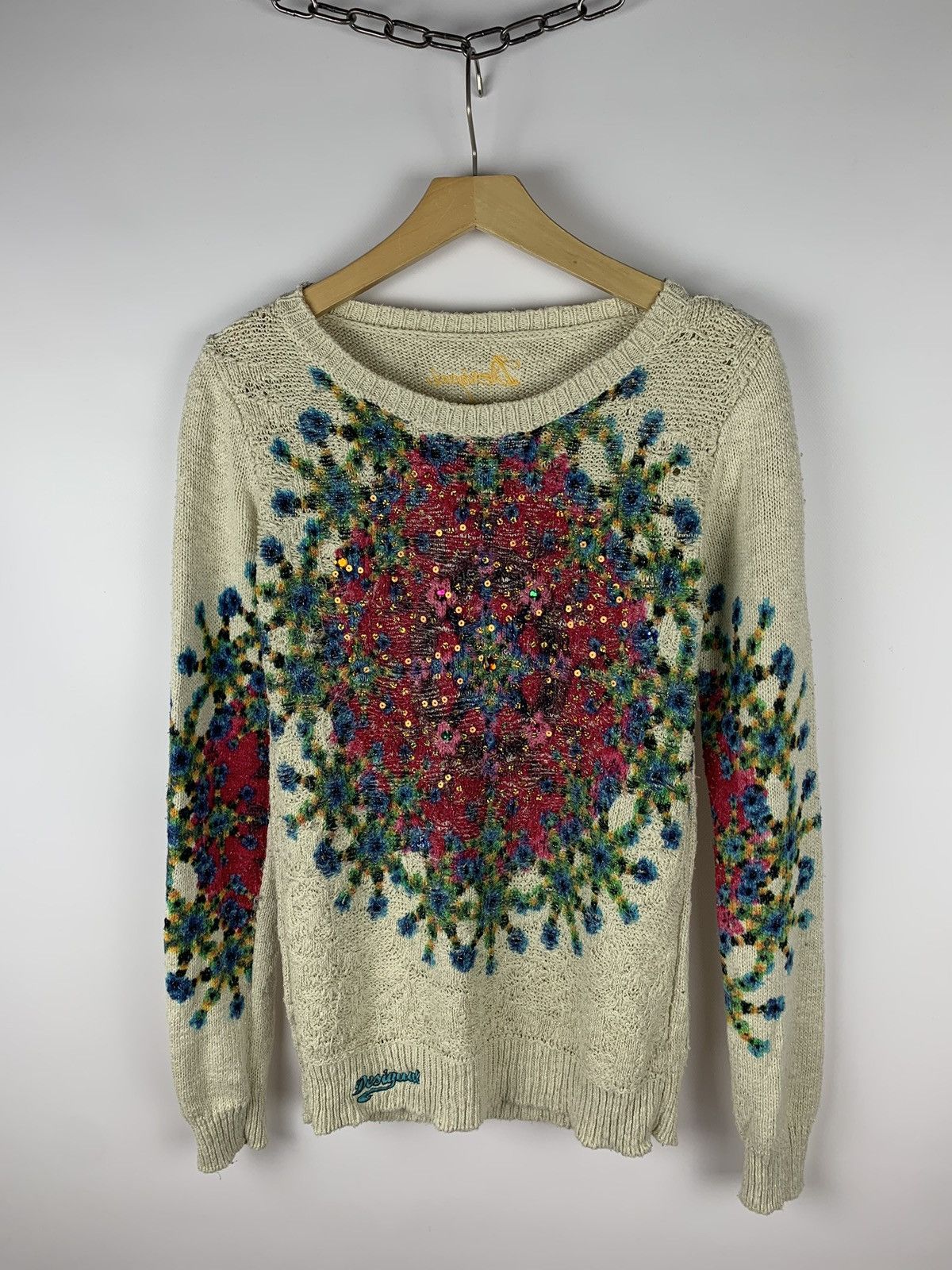 Desigual Desigual Ladies Knit Jumper Sweater Size M Floral Y2K Top Size M / US 6-8 / IT 42-44 - 1 Thumbnail
