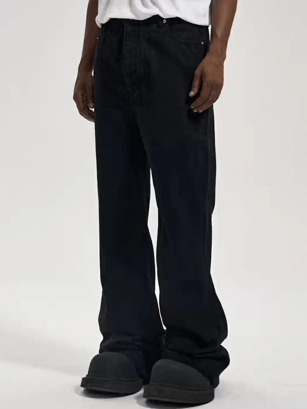 Japanese Brand × Jean Black Chunky Stacked Denim Jeans Size US 28 / EU 44 - 6 Thumbnail