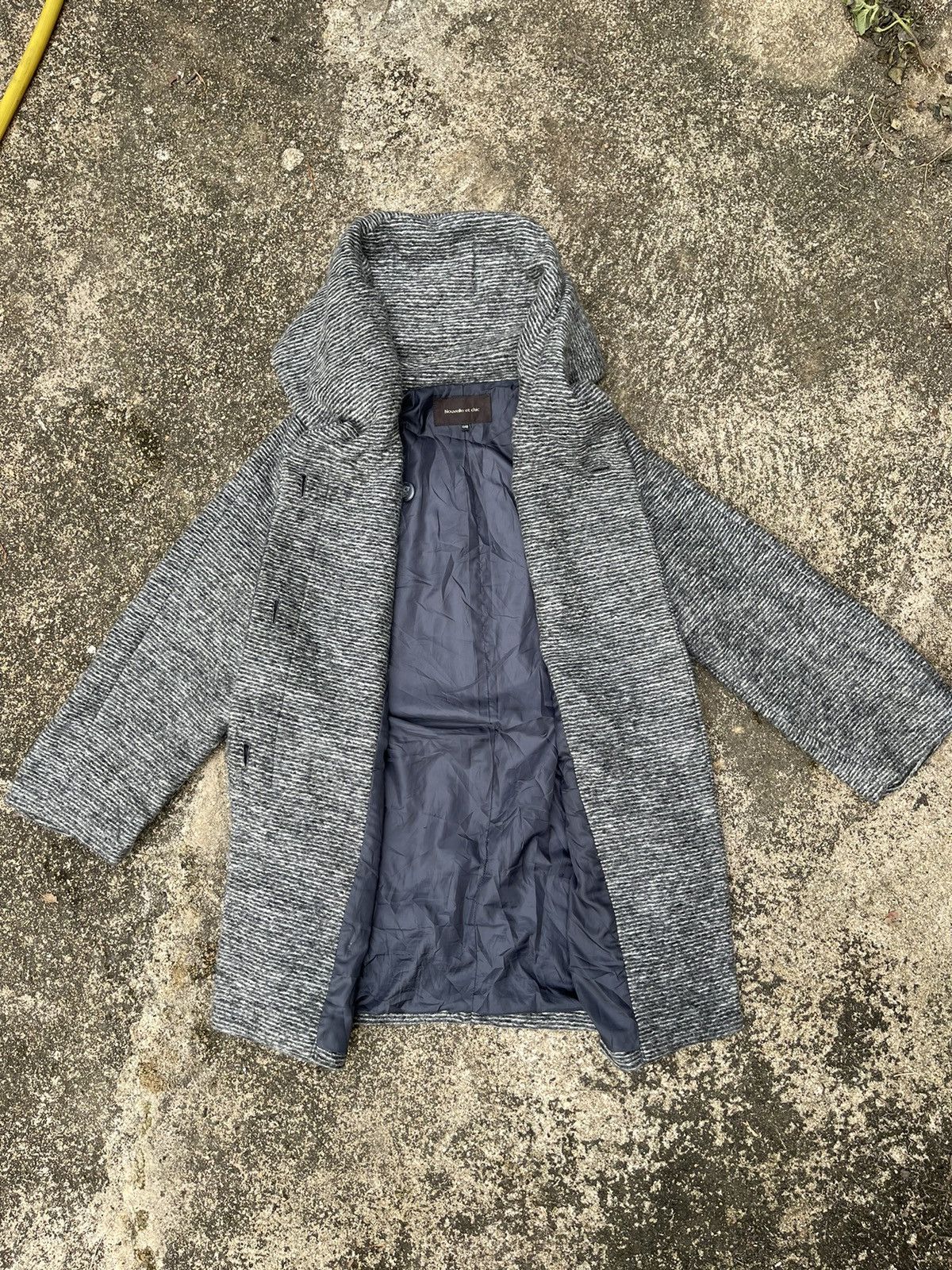 Japanese Brand Nouvelle et Chic Hooded Wool Blend Coat 38 Gray Size XS / US 0-2 / IT 36-38 - 15 Thumbnail