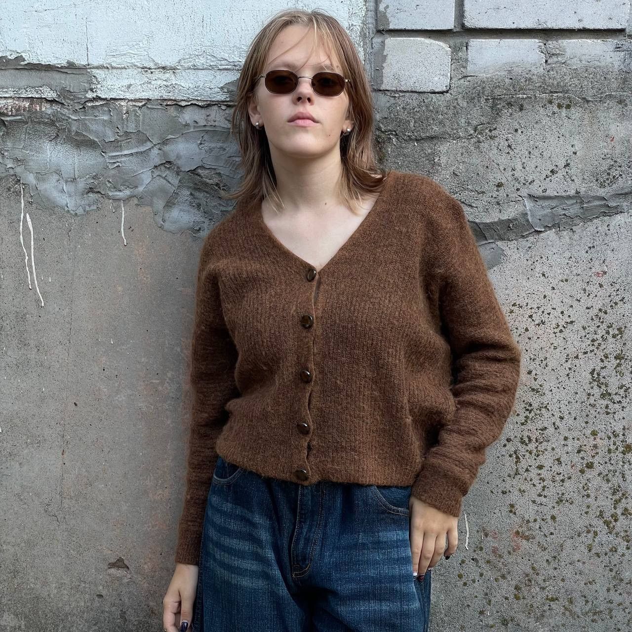 Japanese Brand × Vintage Vintage Japanese Style Wool Knit Cardigan Sweater Y2K 90s Size M / US 6-8 / IT 42-44 - 1 Thumbnail