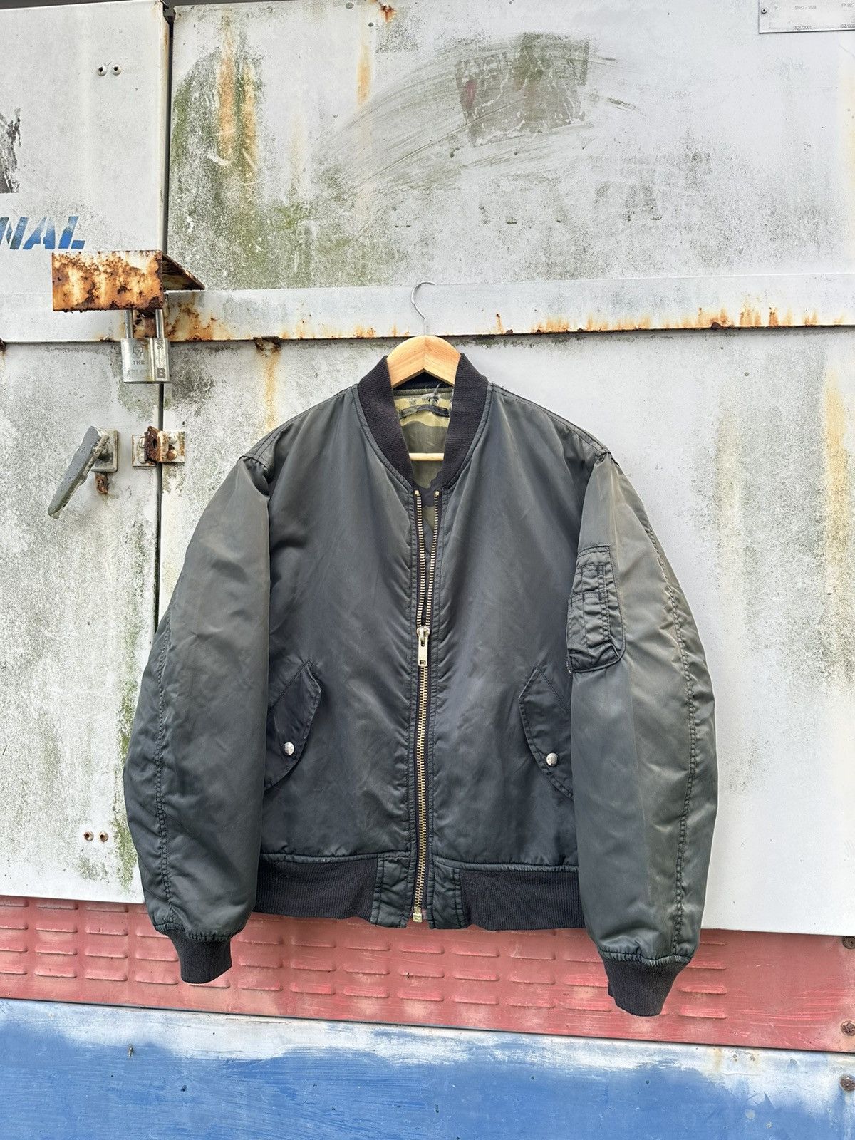 Vintage 🪖Vintage Faded MA-1 Man Intermediate Bomber Jacket Size US M / EU 48-50 / 2 - 2 Thumbnail