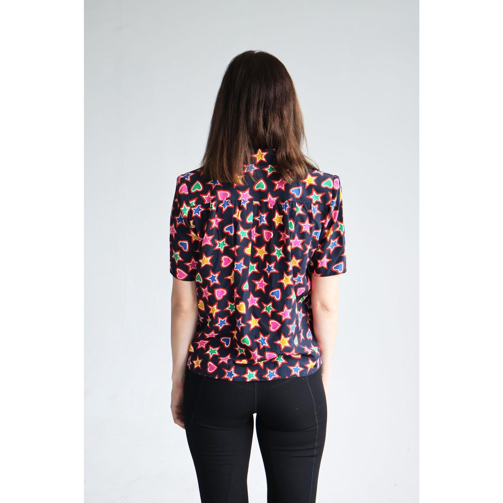 Givenchy Vintage Givenchy 1990s Silk Star and Heart Print Blouse Size M / US 6-8 / IT 42-44 - 7 Thumbnail