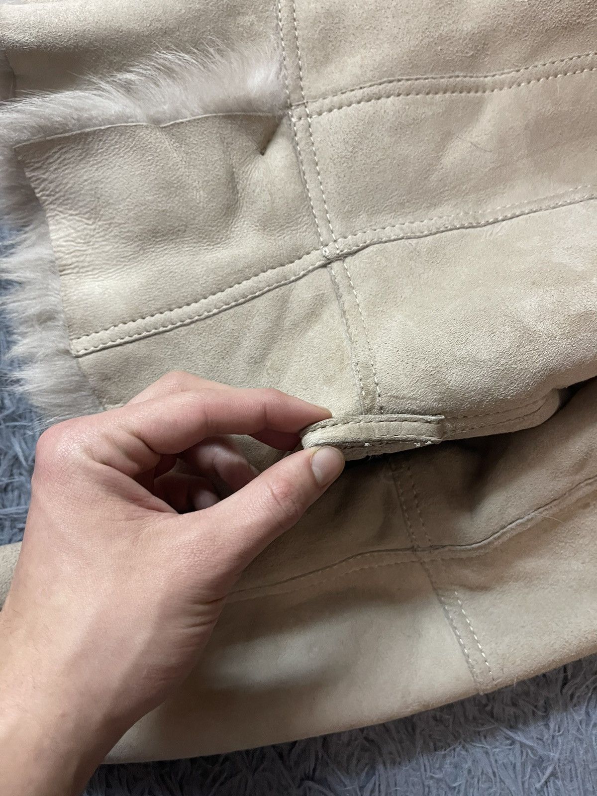 Burberry × Genuine Leather Burberry real fur + Leather fuzzy shearling biker jacket Size S / US 4 / IT 40 - 18 Thumbnail