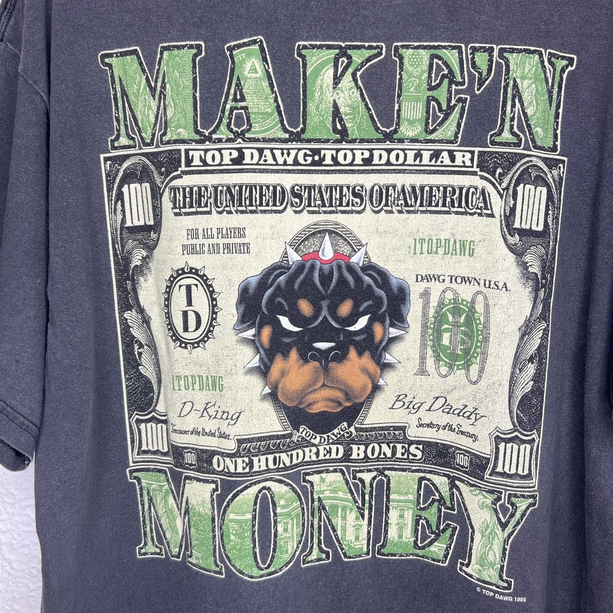 Top Dawg Entertainment Top Dawg Vintage Tshirt Tee Make’n Money 1995 Dollar Rare Size US XL / EU 56 / 4 - 5 Thumbnail