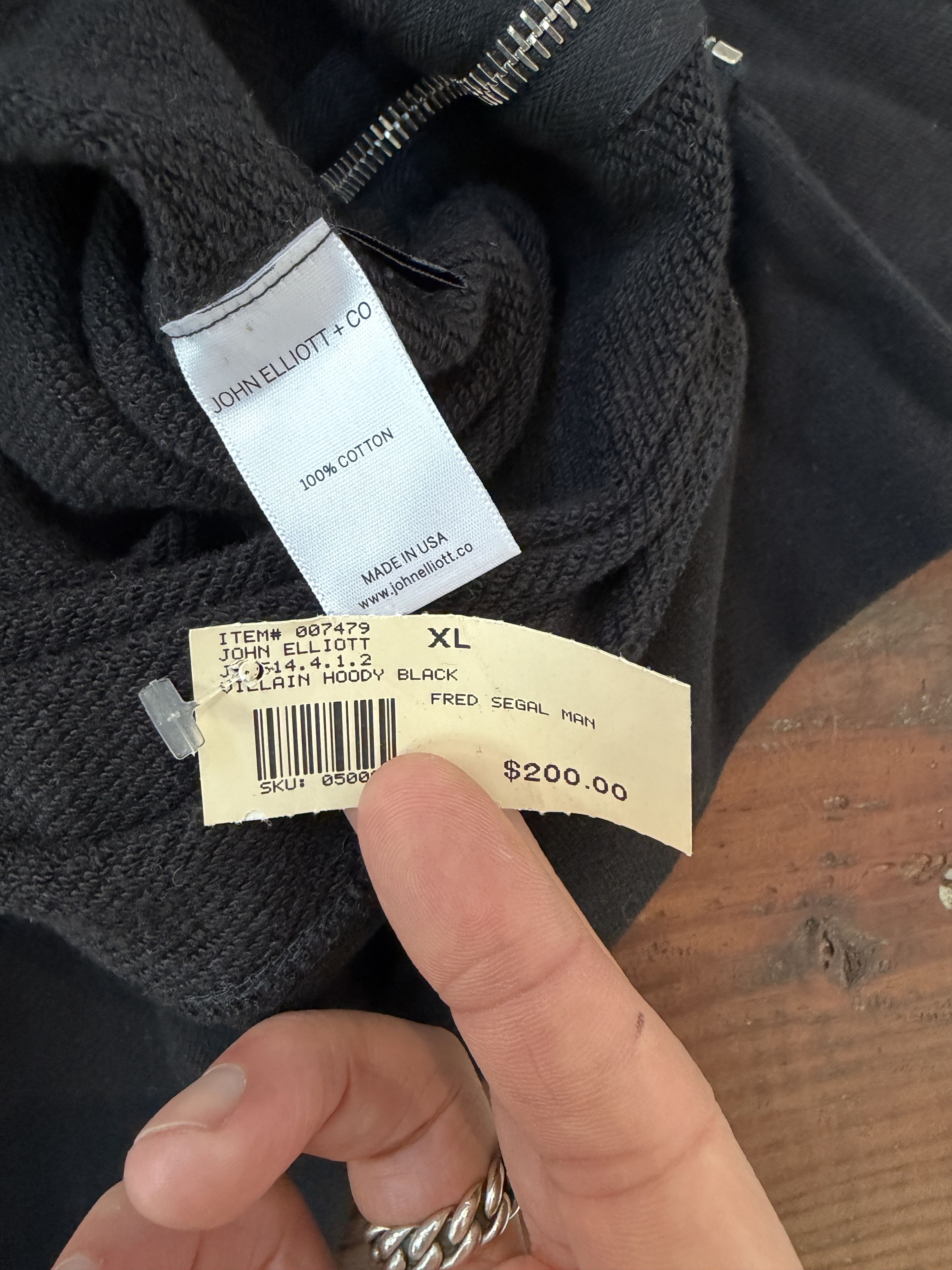 John Elliott John Elliott Villain Black Hoody Size US XL / EU 56 / 4 - 4 Thumbnail