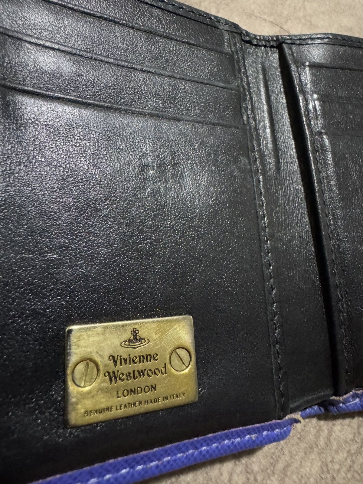 Genuine Leather × Vivienne Westwood 🇮🇹 Vivienne Westwood ORB Logo Bifold Small Leather Wallet Size ONE SIZE - 9 Thumbnail