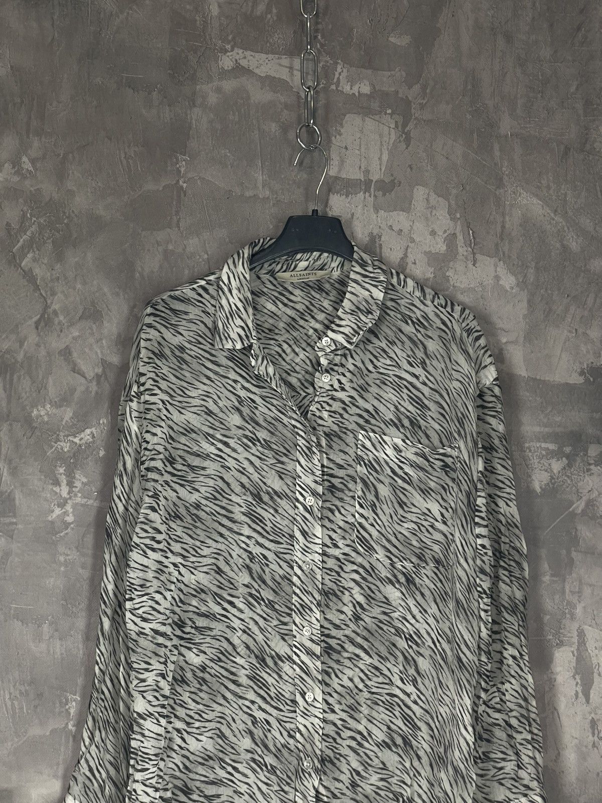 Allsaints × Japanese Brand Vintage Allsaints Zebra Luxury Lightweight Shirt Button Up Size M / US 6-8 / IT 42-44 - 2 Thumbnail
