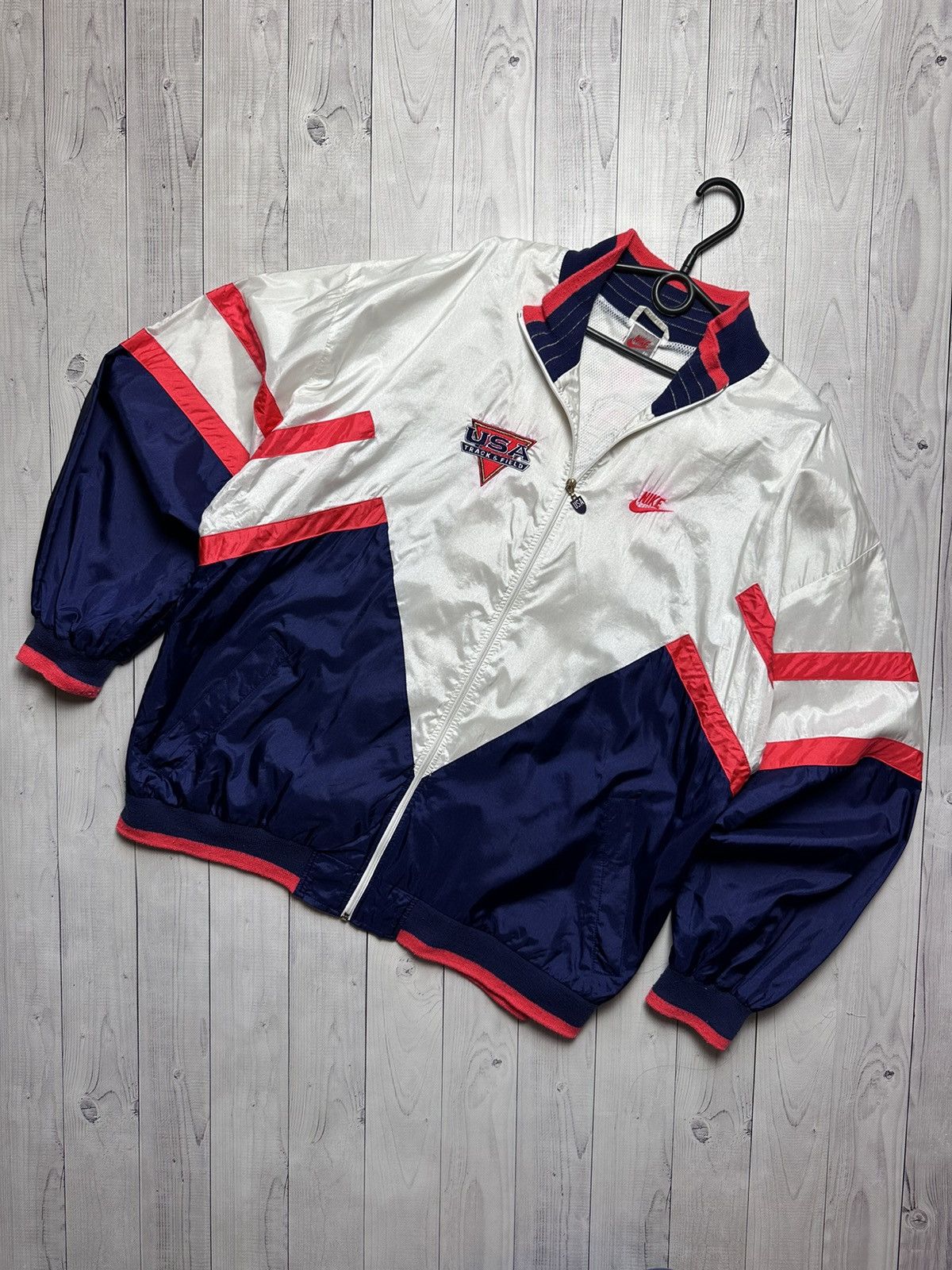 Nike × Vintage Vintage Nike USA track jacket size XXL big logo rare Size US XXL / EU 58 / 5 - 2 Thumbnail
