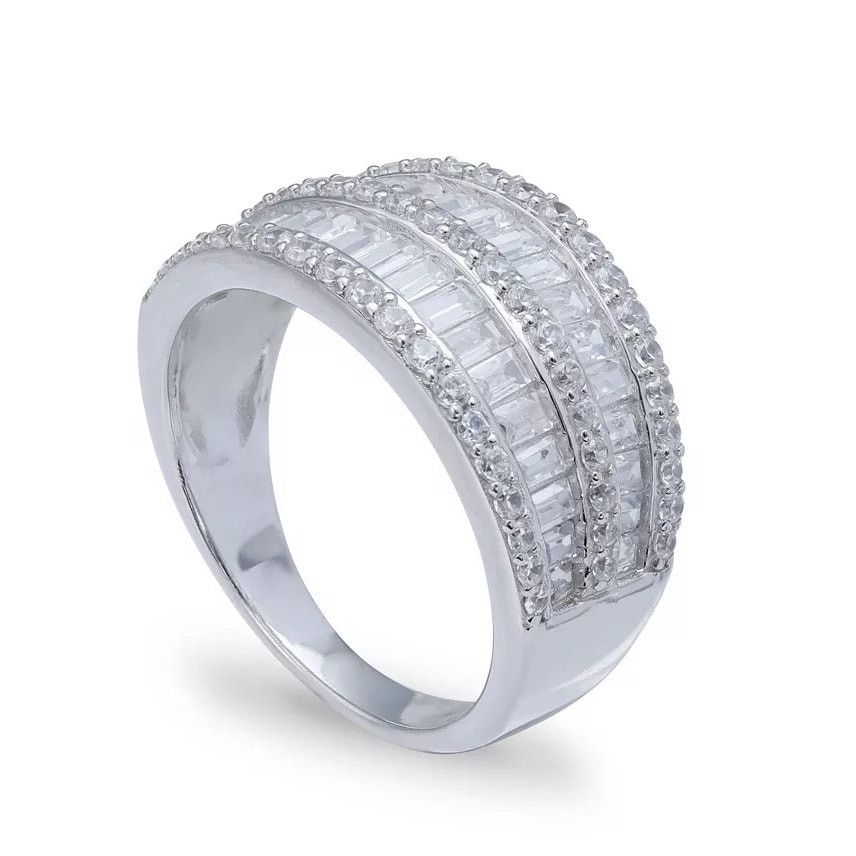 Giani Bernini Giani Bernini CZ Pave Baguette Ring Sterling Silver Sz 8 Size ONE SIZE - 1 Thumbnail