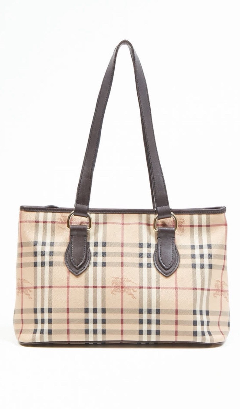 Burberry BURBERRY Beige Nova Check Coated Canvas Zip Tote Bag Size ONE SIZE - 2 Thumbnail