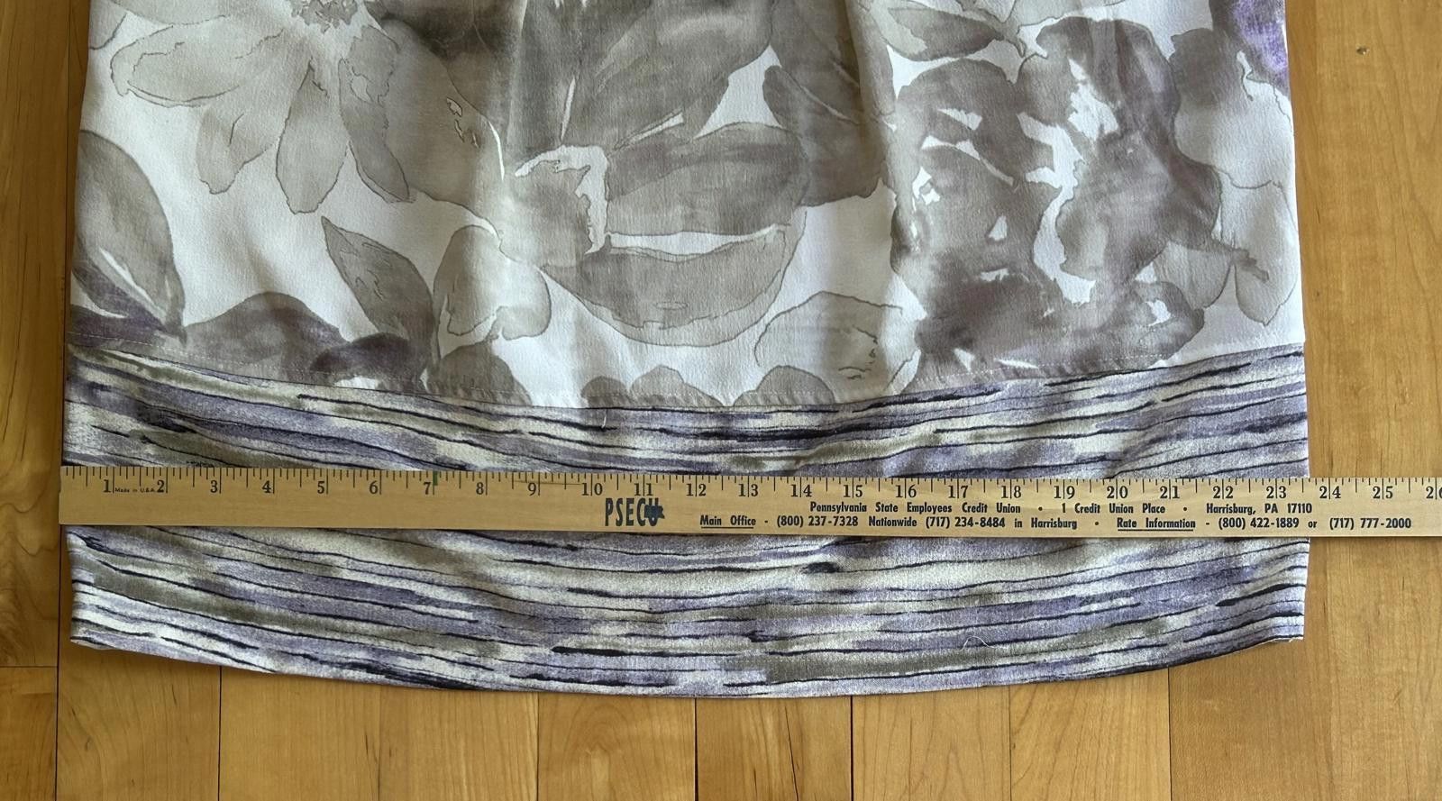 The Unbranded Brand Simply Vera Wang Floral Tunic Dress Raw Edge Gray Top sz L Size L / US 10 / IT 46 - 6 Thumbnail