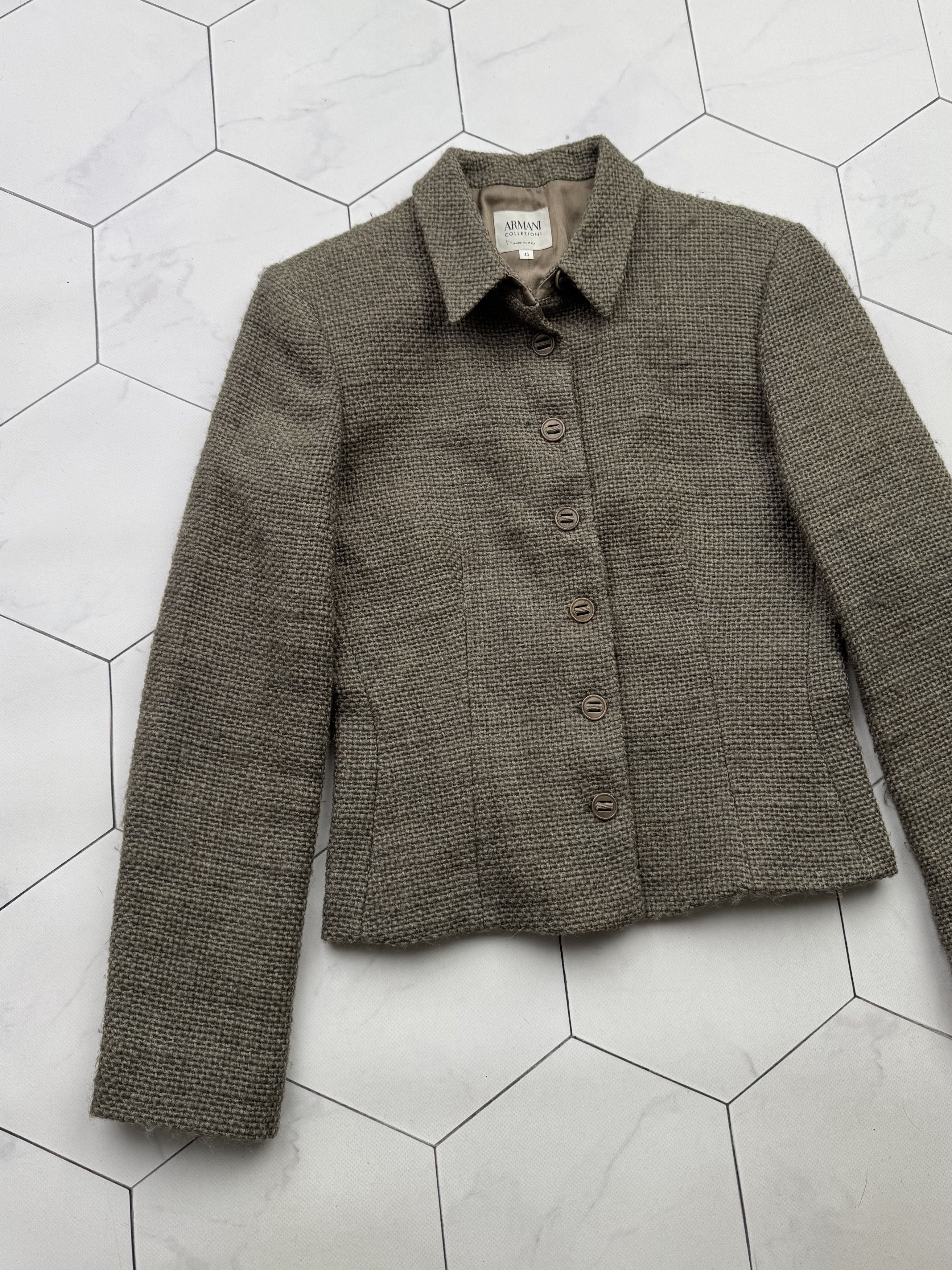 Armani Collezioni Armani Collezioni 2000s Rare Wool/Silk Cropped Jacket (B200) Size S / US 4 / IT 40 - 2 Thumbnail
