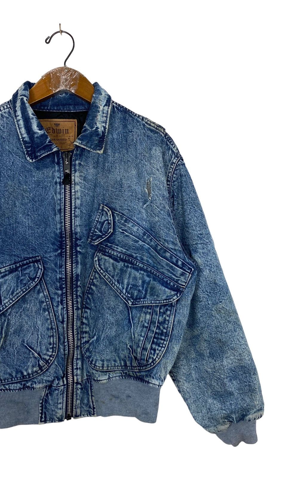 Edwin Rare‼️ Vintage Edwin Denim DISTRESSED Jacket Size US M / EU 48-50 / 2 - 3 Thumbnail