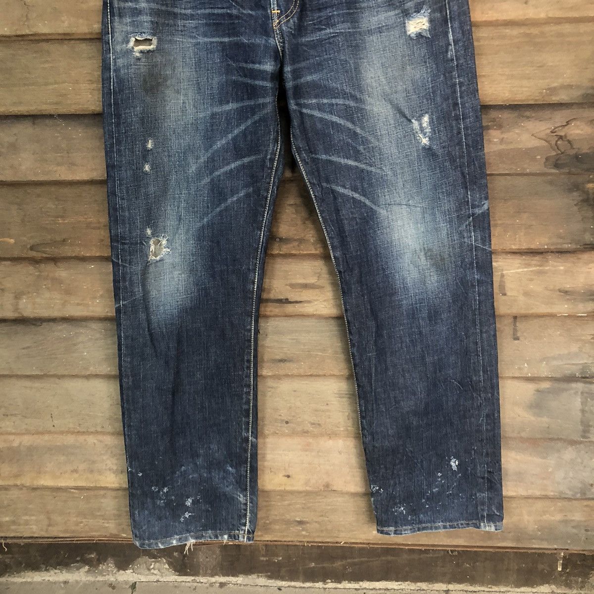 Levi's Levis Strauss & Co 501 Distressed Denim jeans Pants #7322 Size US 35 - 3 Thumbnail