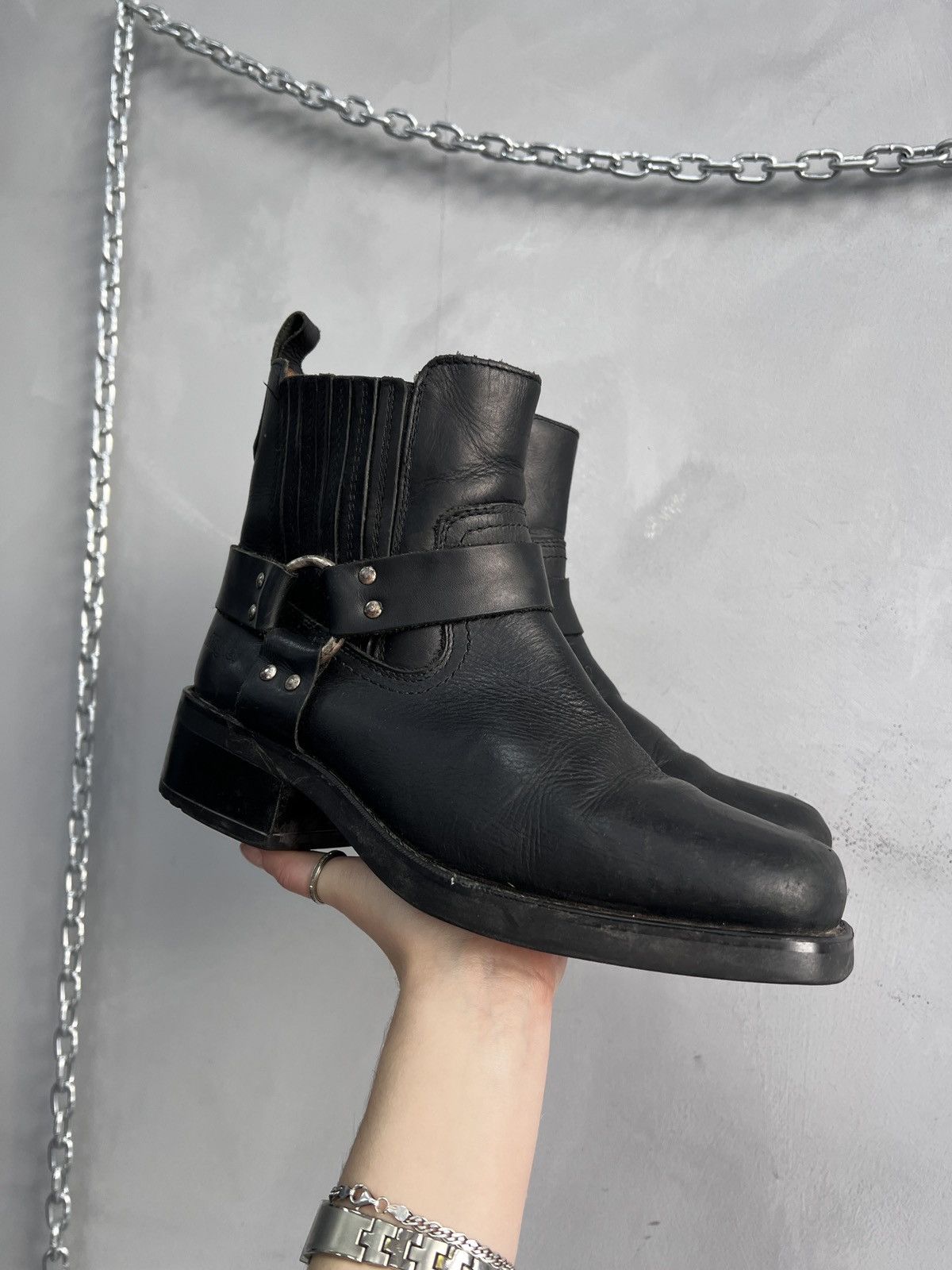 Wrangler Wrangler black leather guidi boots vintage biker style Size US 10 / EU 43 - 2 Thumbnail
