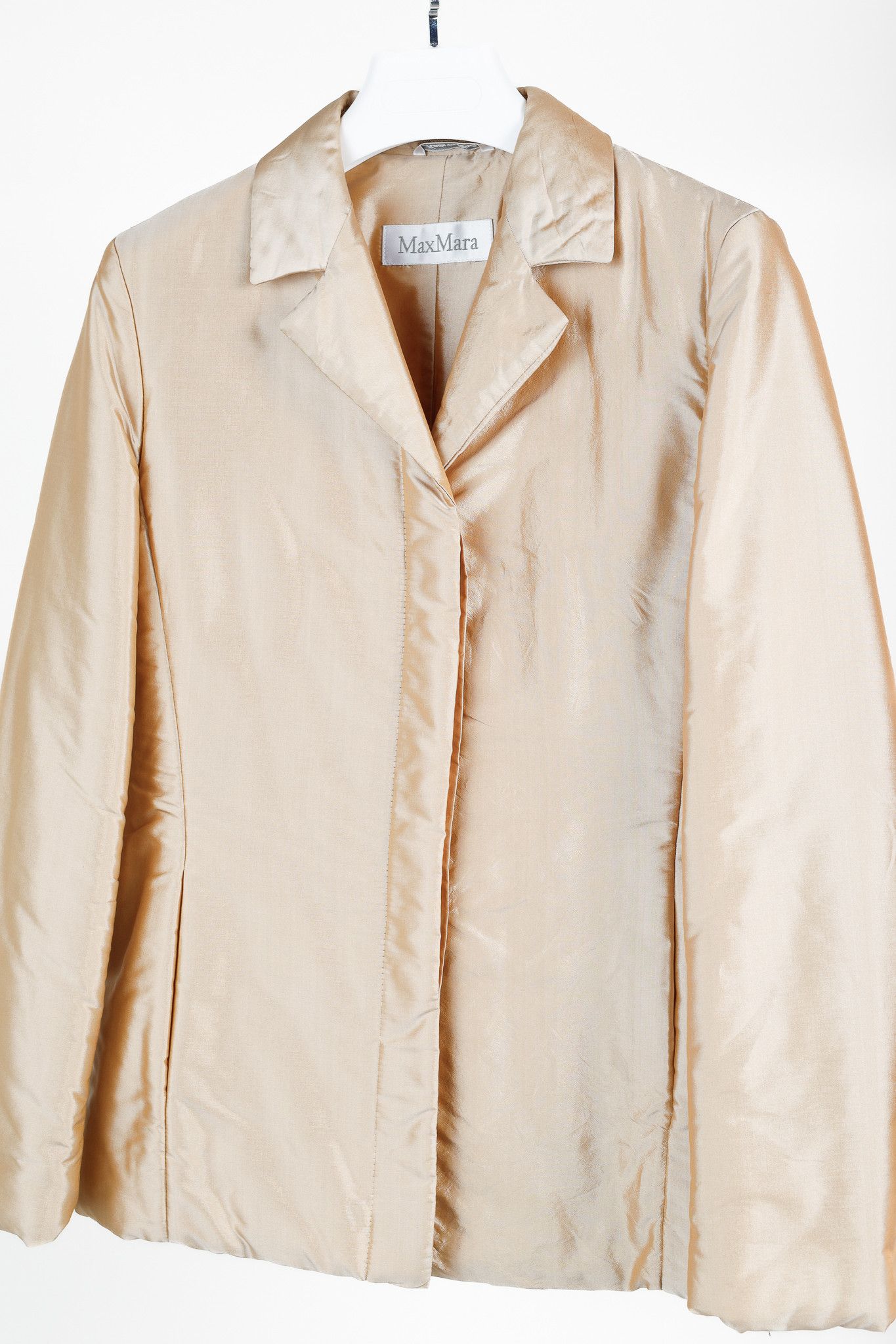Max Mara Max Mara Gold Silk-Taffeta Padded Tailored Jacket Size M / US 6-8 / IT 42-44 - 3 Thumbnail