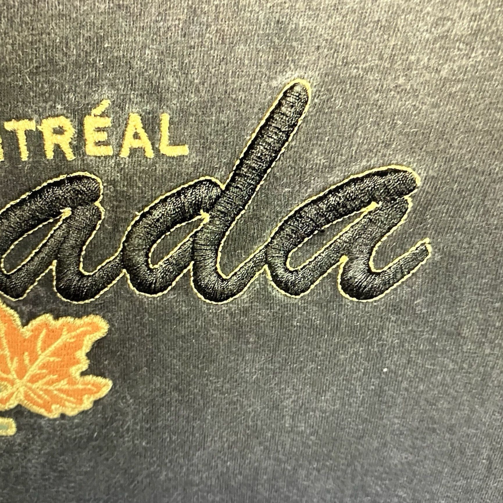 Spell VINTAGE Montreal Canada T-Shirt Adult Large Mens Cotton 90s Nature Embroidered Leaves Size US L / EU 52-54 / 3 - 7 Thumbnail