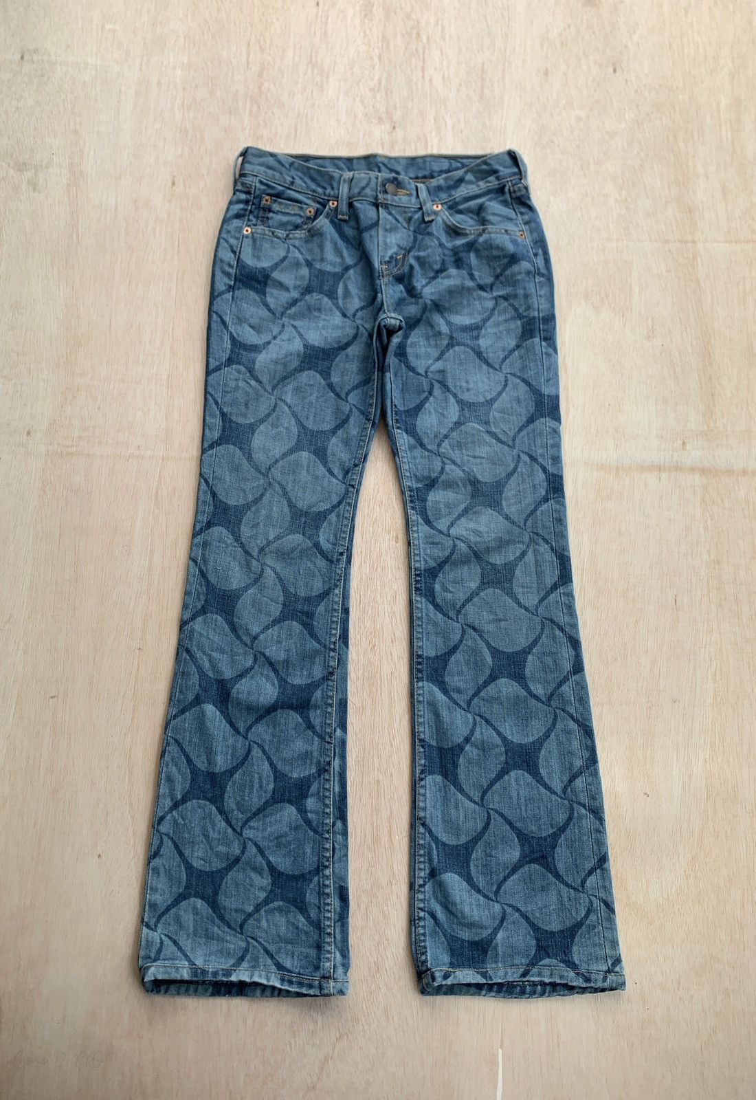 Hysteric Glamour × Japanese Brand Flare Jeans Levis All Over Print Denim Bootcut Size 30" / US 8 / IT 44 - 1 Thumbnail