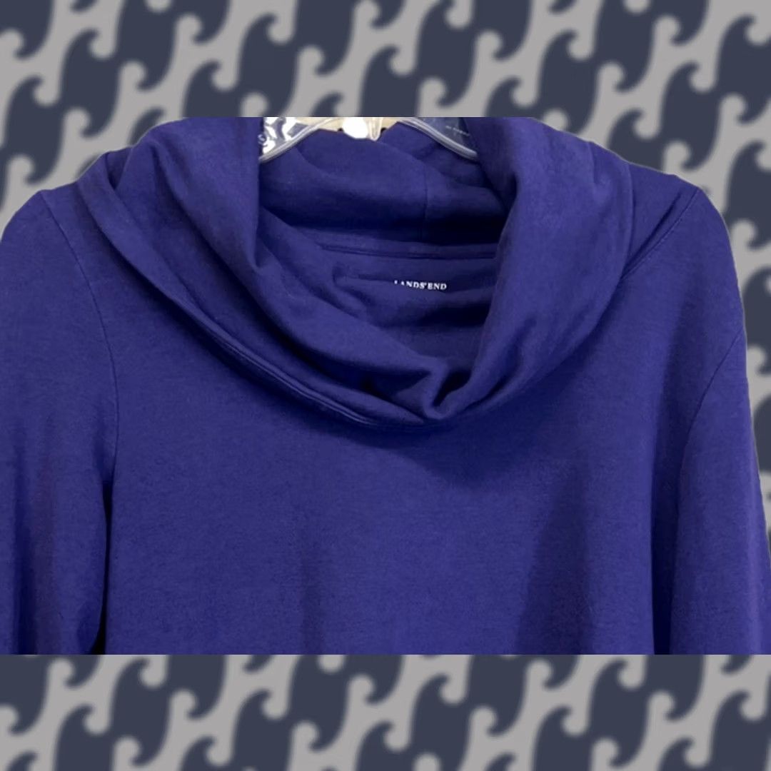 Lands' End Lands' End Cowl Neck Purple Pullover Sweater Women's M Casual Knit Tunic Style Pullover Bohemian Size M / US 6-8 / IT 42-44 - 1 Thumbnail