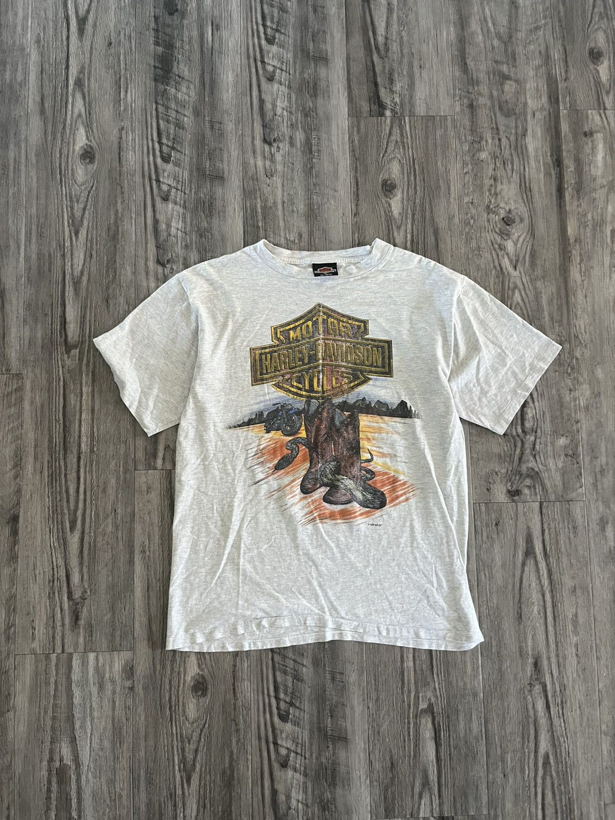 Harley Davidson Vintage 90s Western Harley Davidson Tee Size US L / EU 52-54 / 3 - 1 Thumbnail