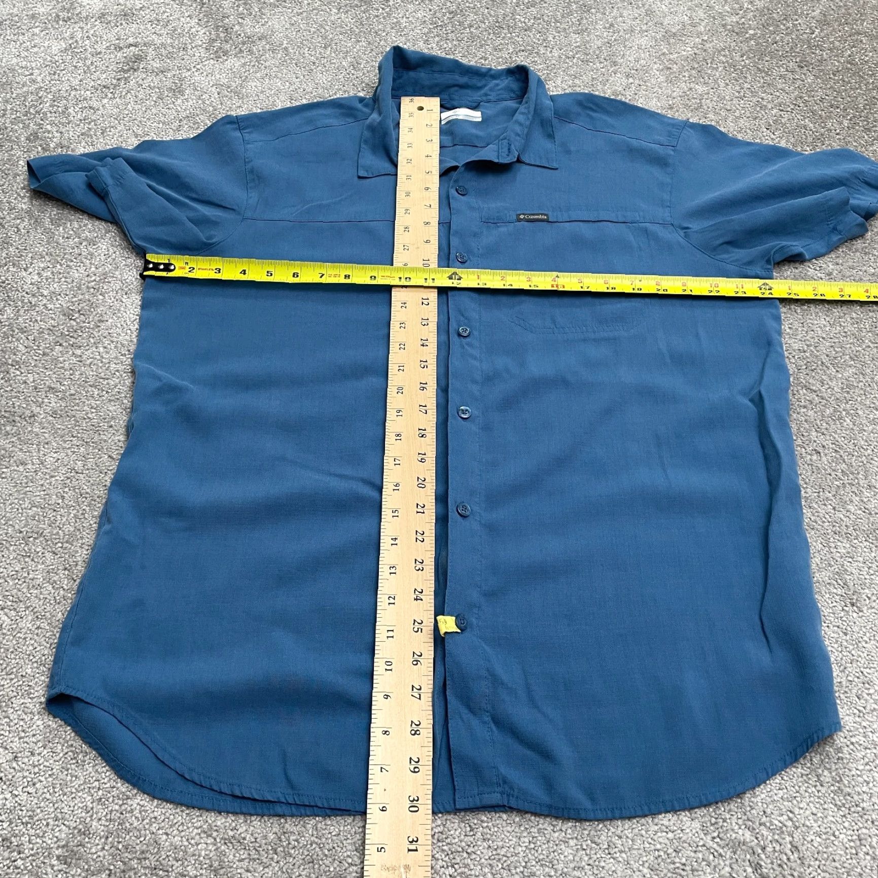 Vintage Columbia Button-Down Shirt Mens Large Blue Short Sleeve Outdoor Fishing Casual Size US L / EU 52-54 / 3 - 6 Thumbnail