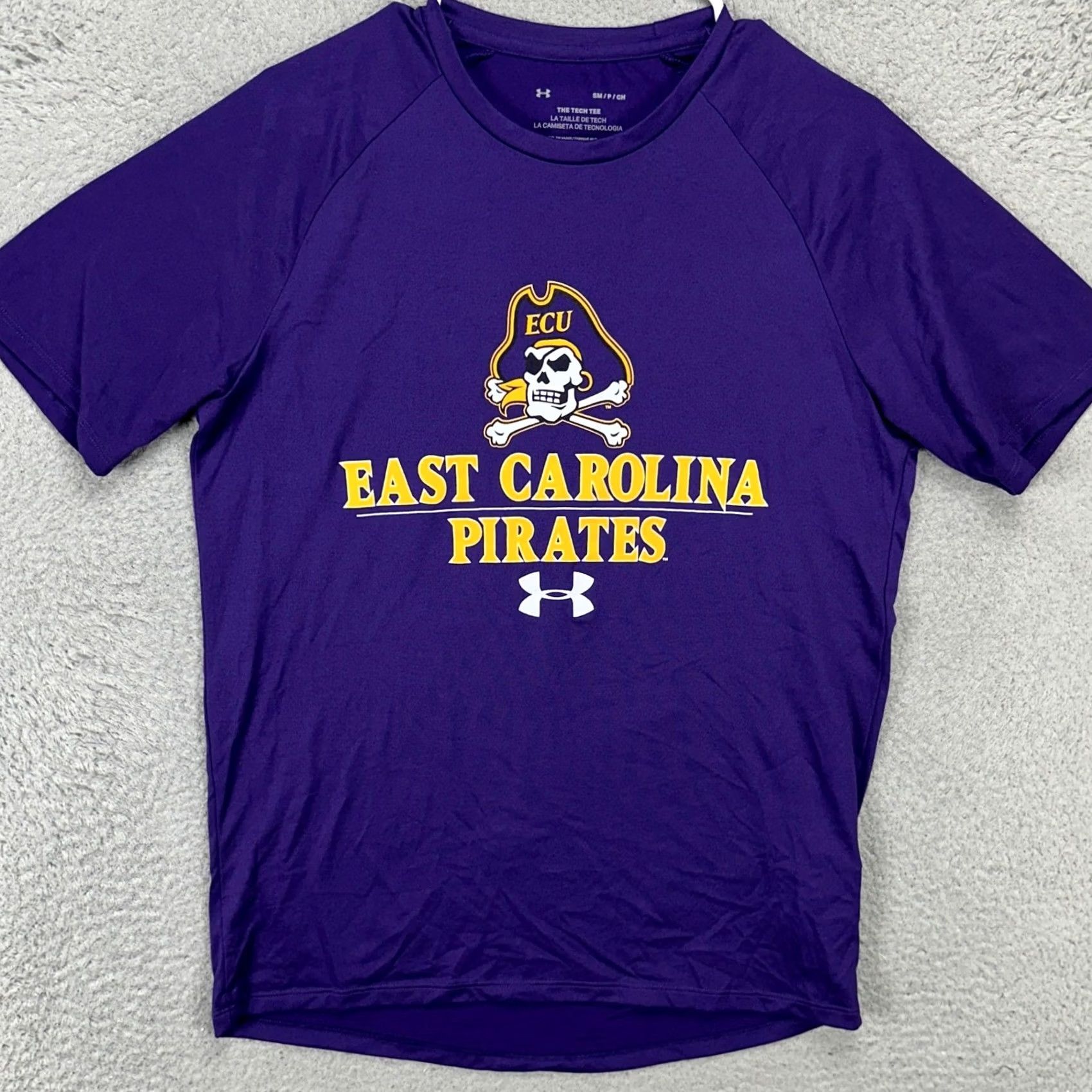 Under Armour Under Armour The Tech Tee T-Shirt Mens Small Purple East Carolina Pirates Logo Crew Neck Short Sleeve Size US S / EU 44-46 / 1 - 3 Thumbnail